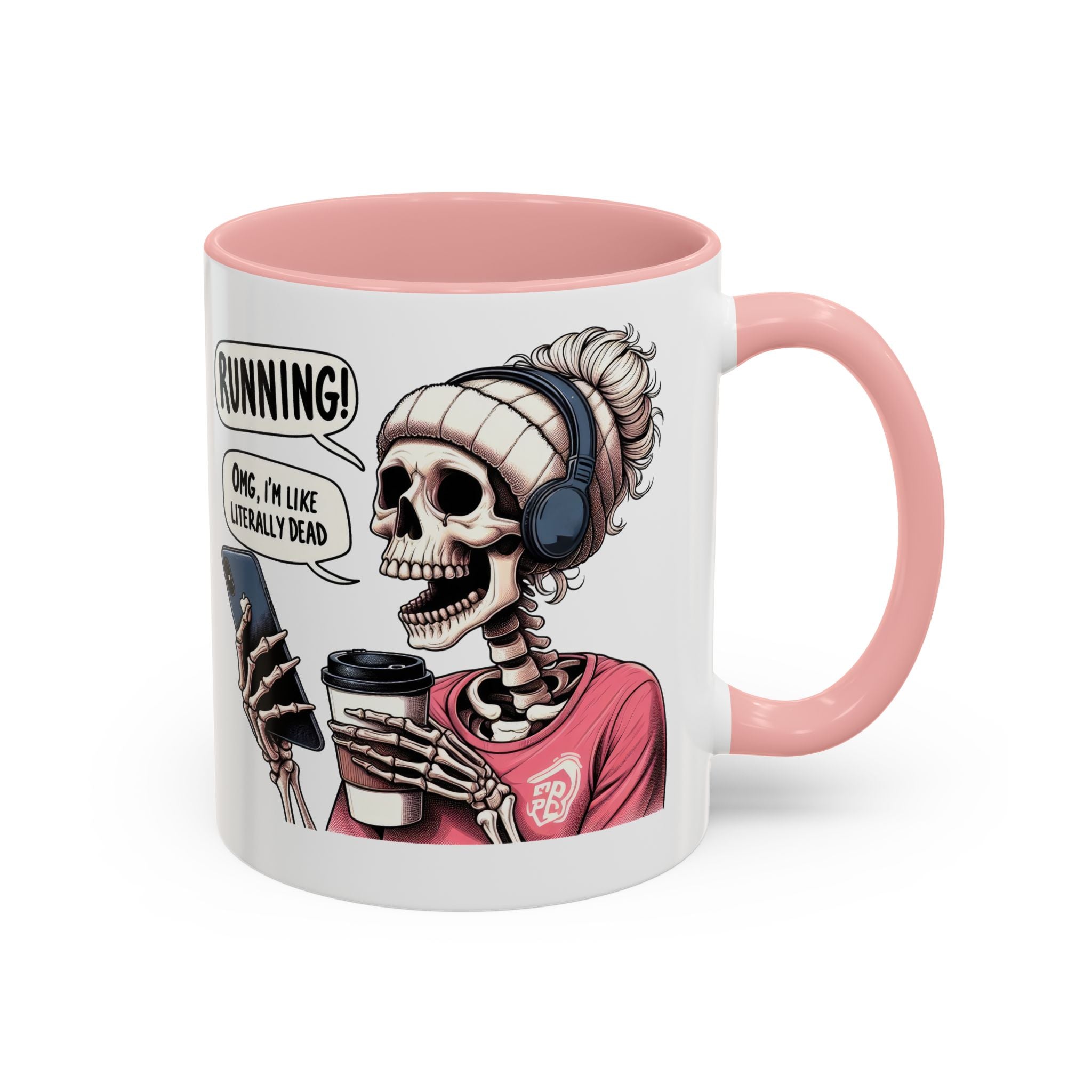 Running Skeleton Coffee Mug - Perfect for Fitness Lovers, Halloween Decor, Gift for Runners, Funny Tea Cup, Workout Enthusiast