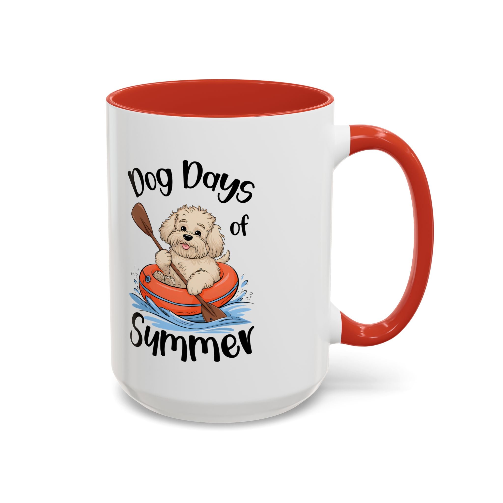 Dog Days of Summer Coffee Mug, Cute Dog Mug, Pet Lover Gift, Summer Vibes, Beach Decor, Fun Pet Cup, Canoeing Dog Design