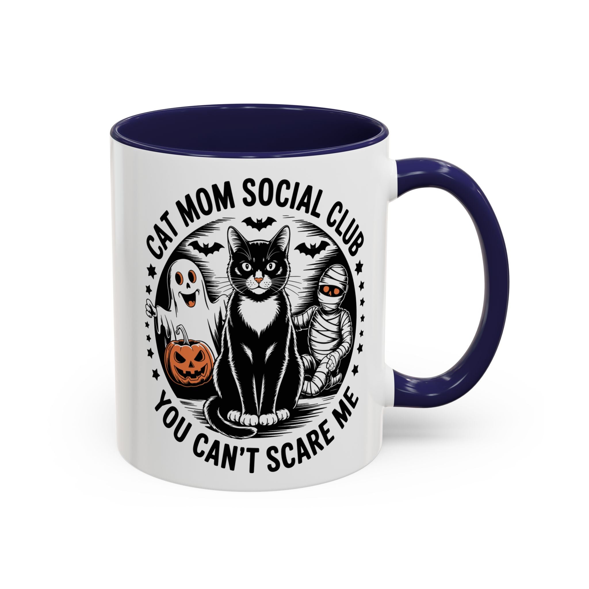 Halloween Cat Mom Coffee Mug - Spooky Social Club Design