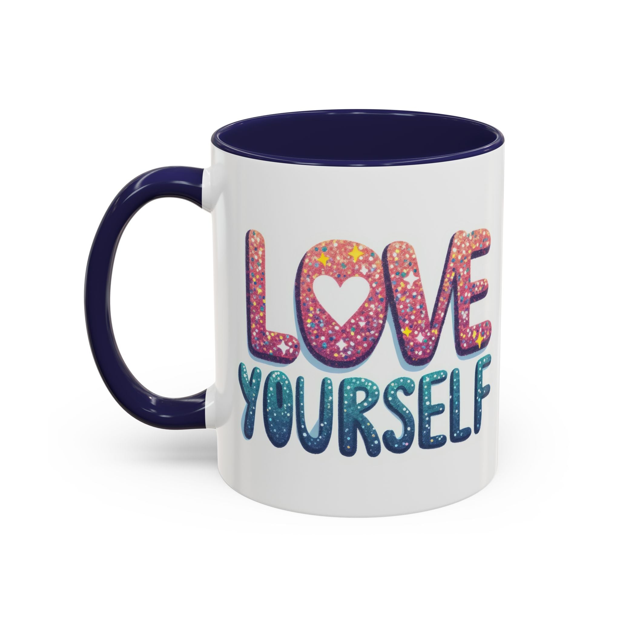 Love Yourself Accent Coffee Mug — Inspirational Self-Love Ceramic Mug (11/15oz)