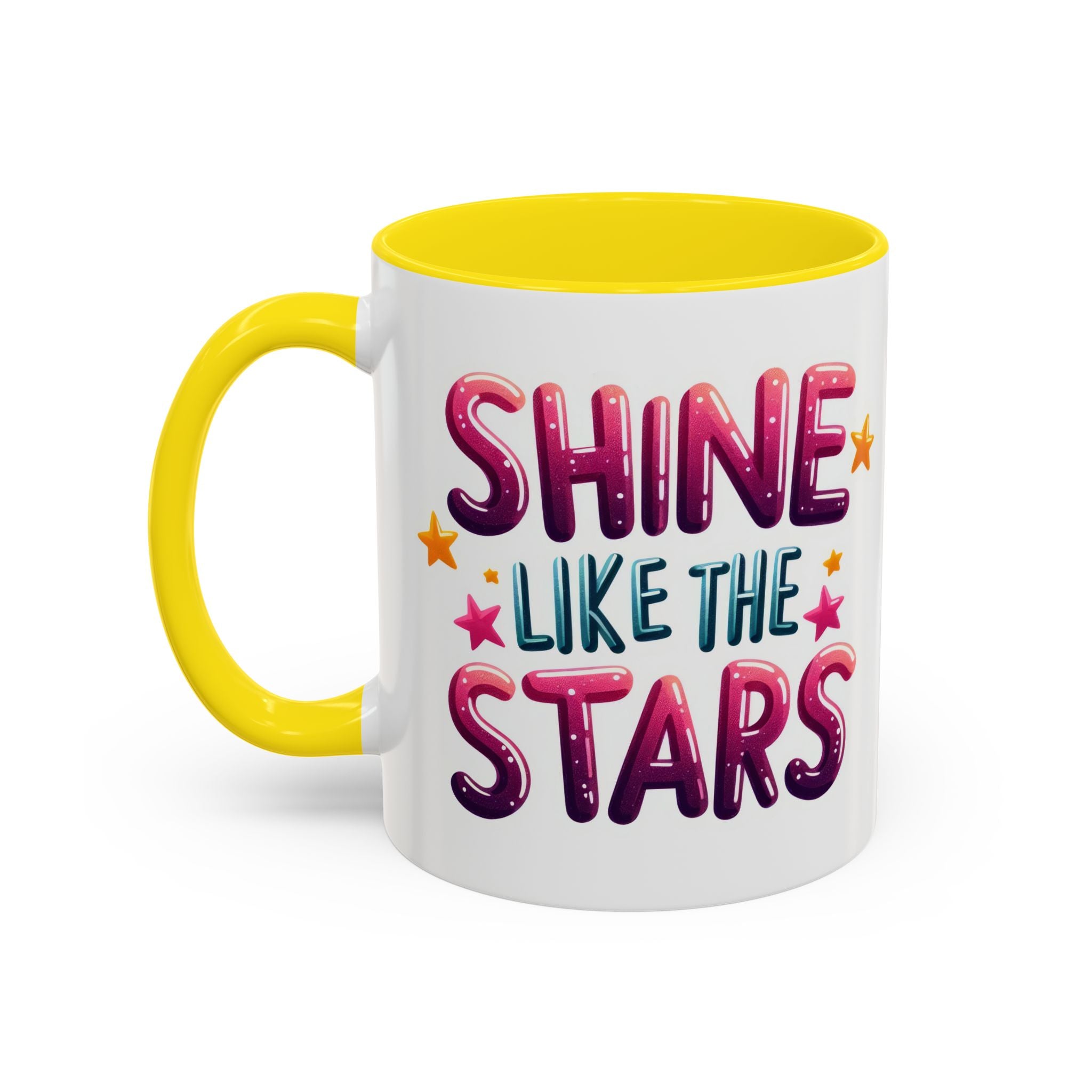 Accent Coffee Mug – "Shine Like the Stars" Inspirational Ceramic Mug