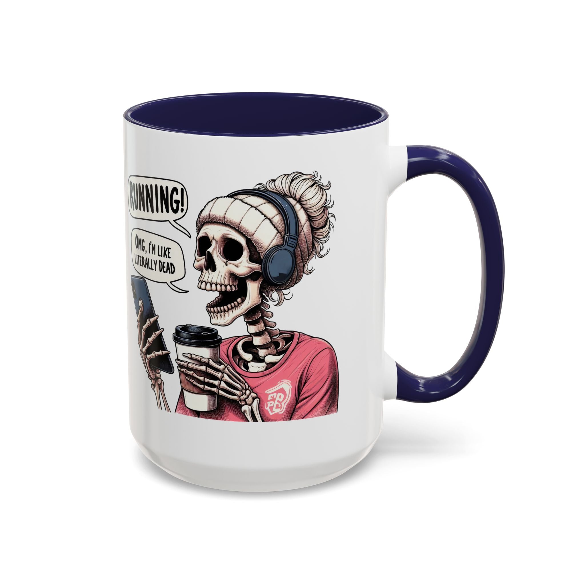Running Skeleton Coffee Mug - Perfect for Fitness Lovers, Halloween Decor, Gift for Runners, Funny Tea Cup, Workout Enthusiast
