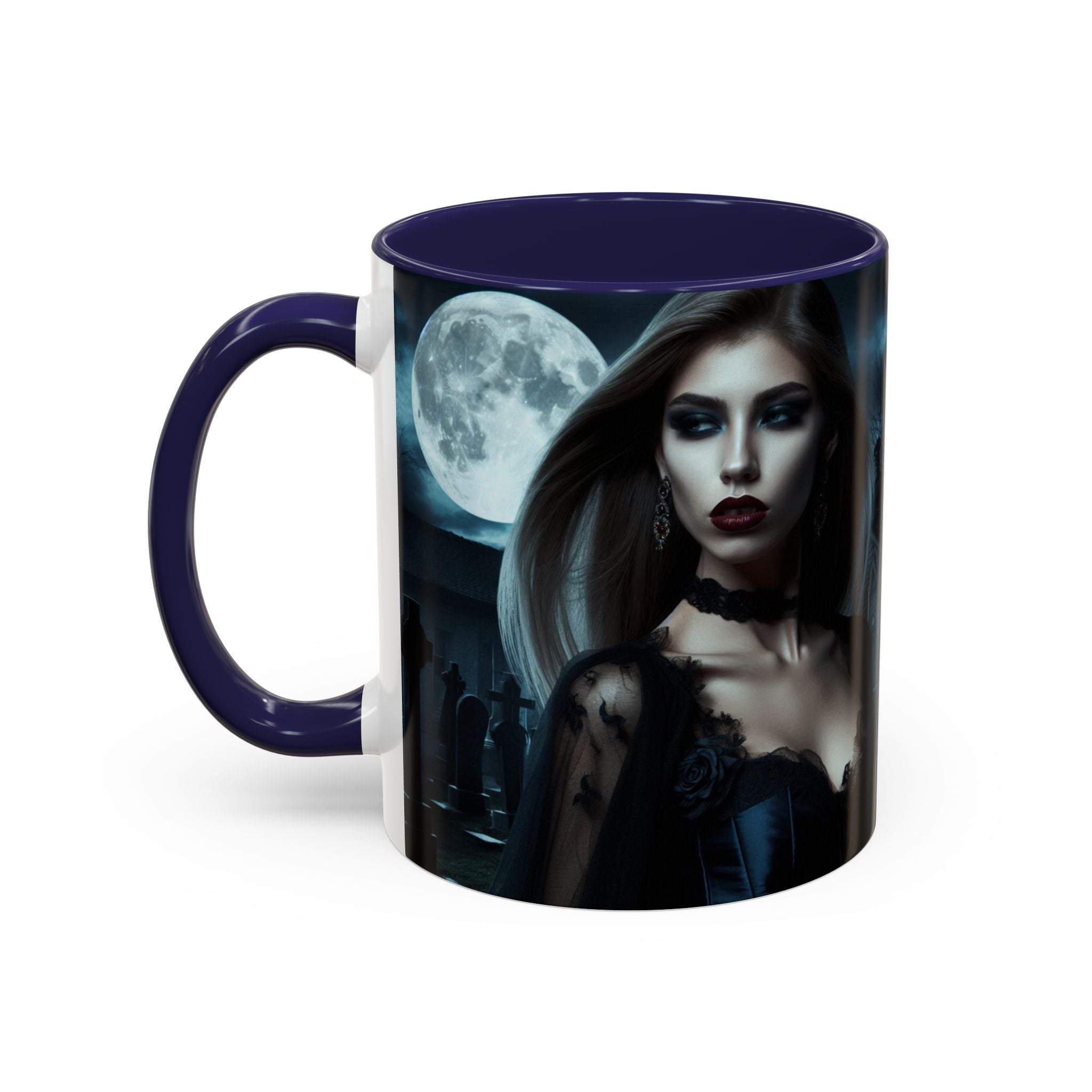 sexy young woman vampire Gothic Moonlit Accent Coffee Mug - 11 or 15oz