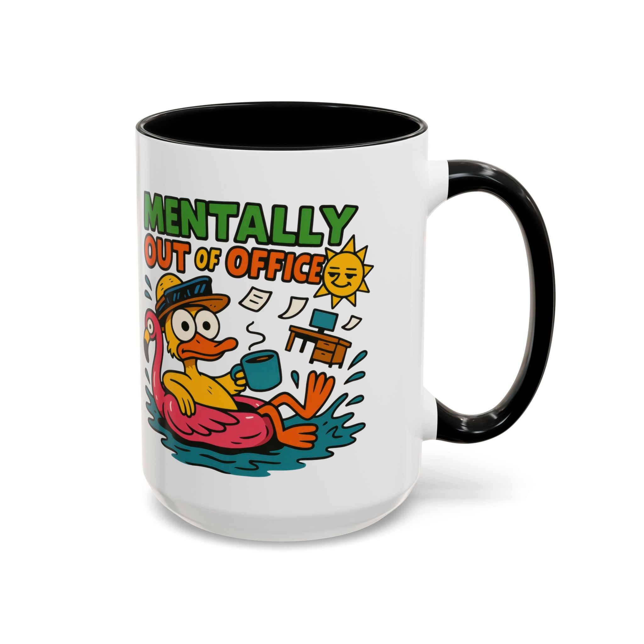Fun Summer Coffee Mug, Quirky Gift for Beach Lovers, Office Humor Mug, Relaxation, Vacation, Cute Animal Design