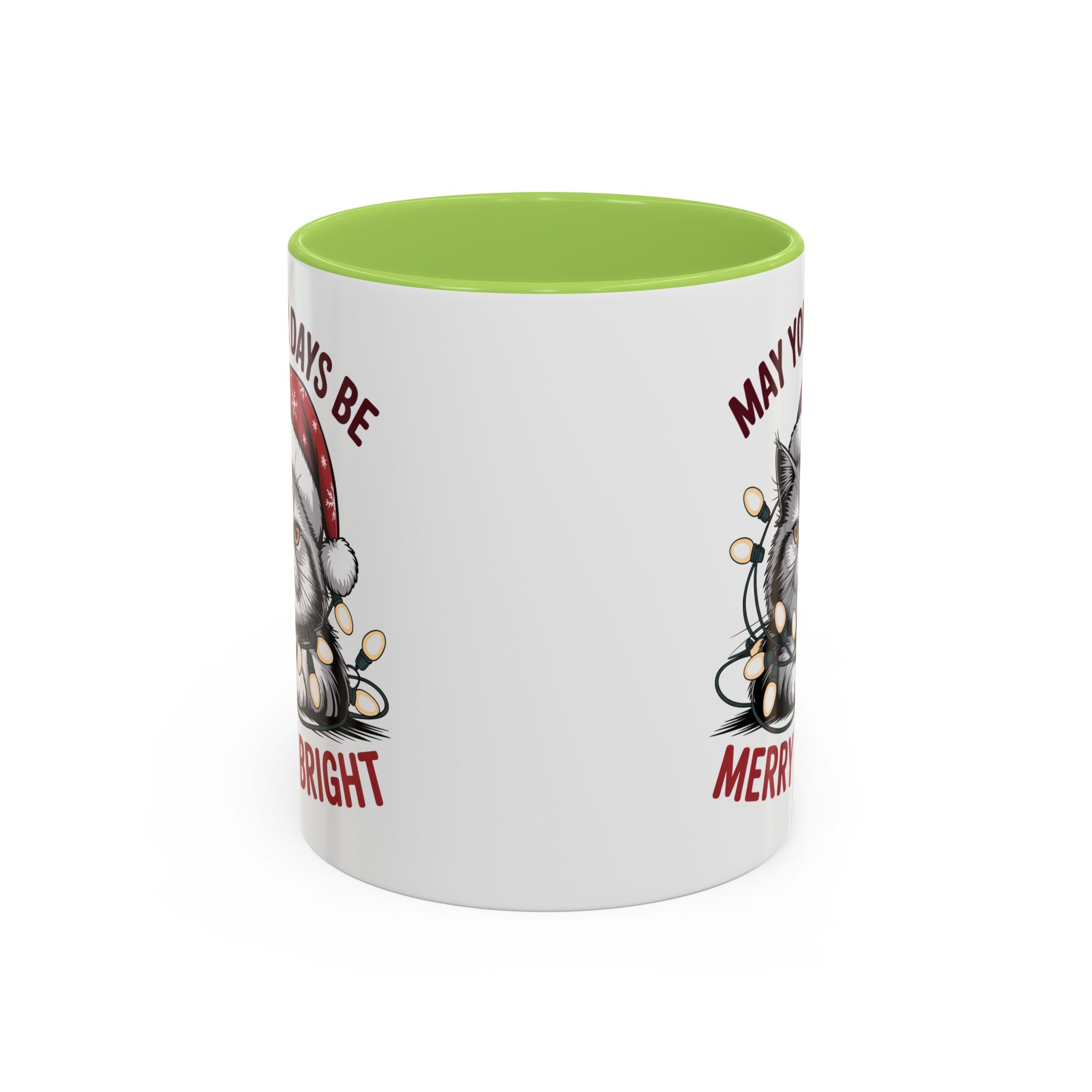 Funny Holiday Cat Mug - "May Your Days Be Merry & Bright"