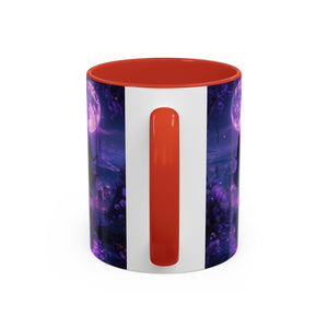 anime Dreamy Moonlit Swing Accent Coffee Mug, Artistic Mug, Celestial Coffee Cup, Fantasy Beverage Holder, Gift for Dreamers