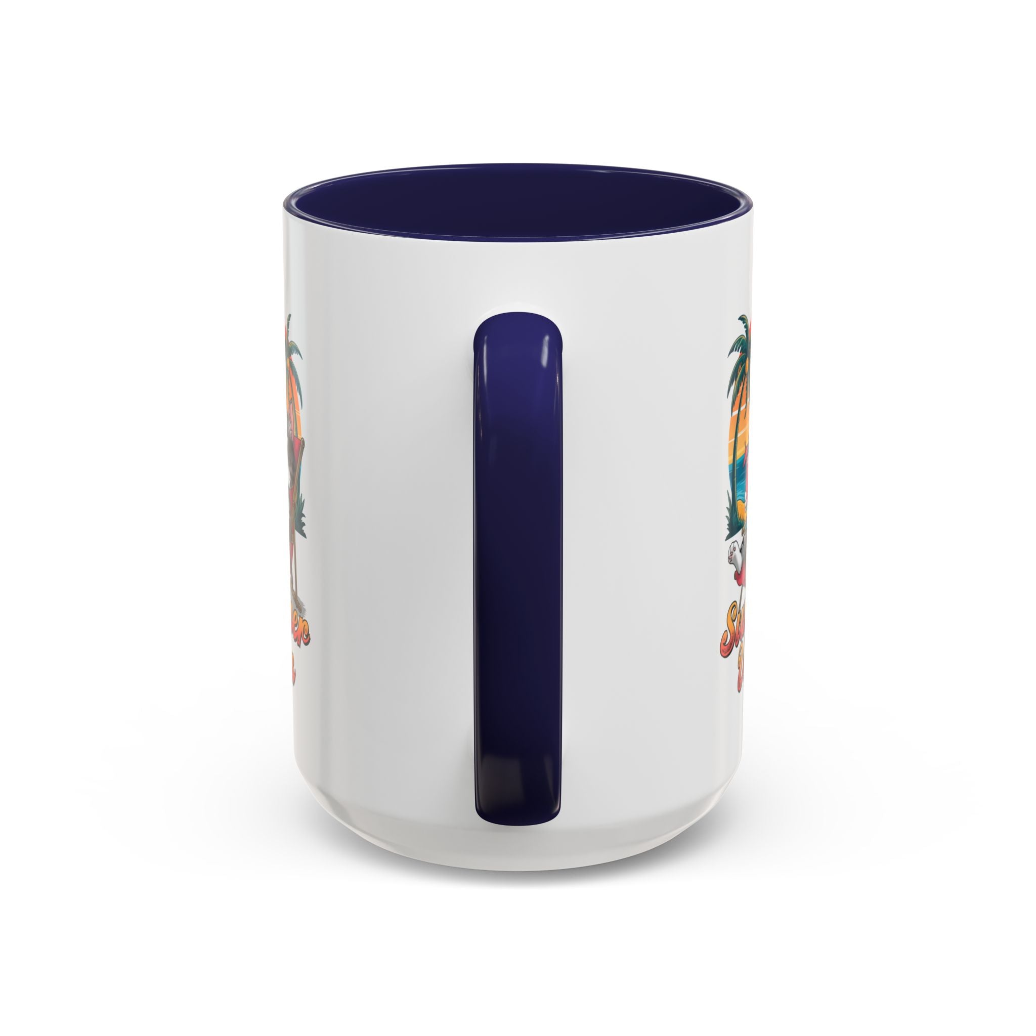 Summer Vibes Coffee Mug, Tropical Cat Mug, Beach Lover Gift, Fun Animal Sipware, Vacation-themed Drinkware, Pet Lover Cup