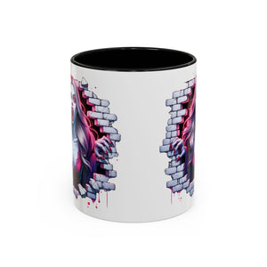 Vampire Wall Art Coffee Mug - Gothic,  Perfect Gift for Halloween, Unique Art Mug, Monster Mug, Fantasy Drinkware