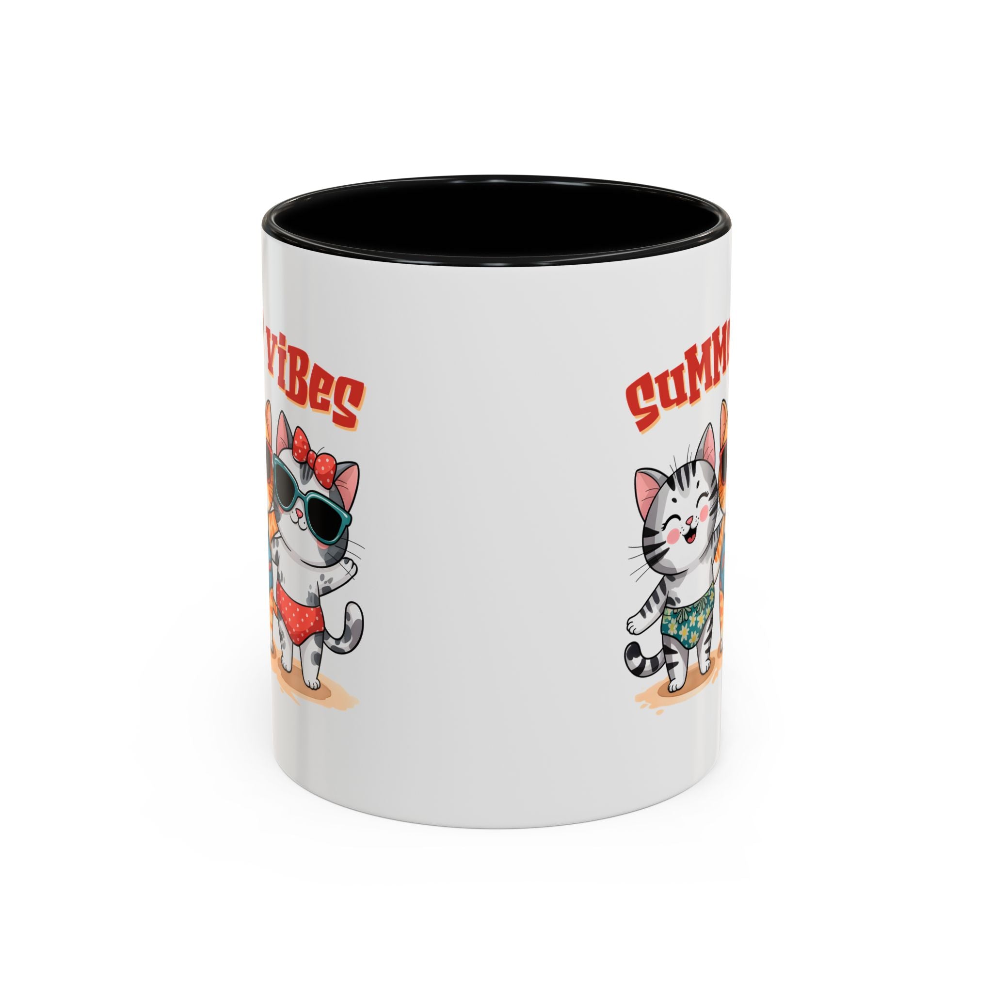 Summer Vibes Cat Coffee Mug - Fun Accent Mug for Cat Lovers