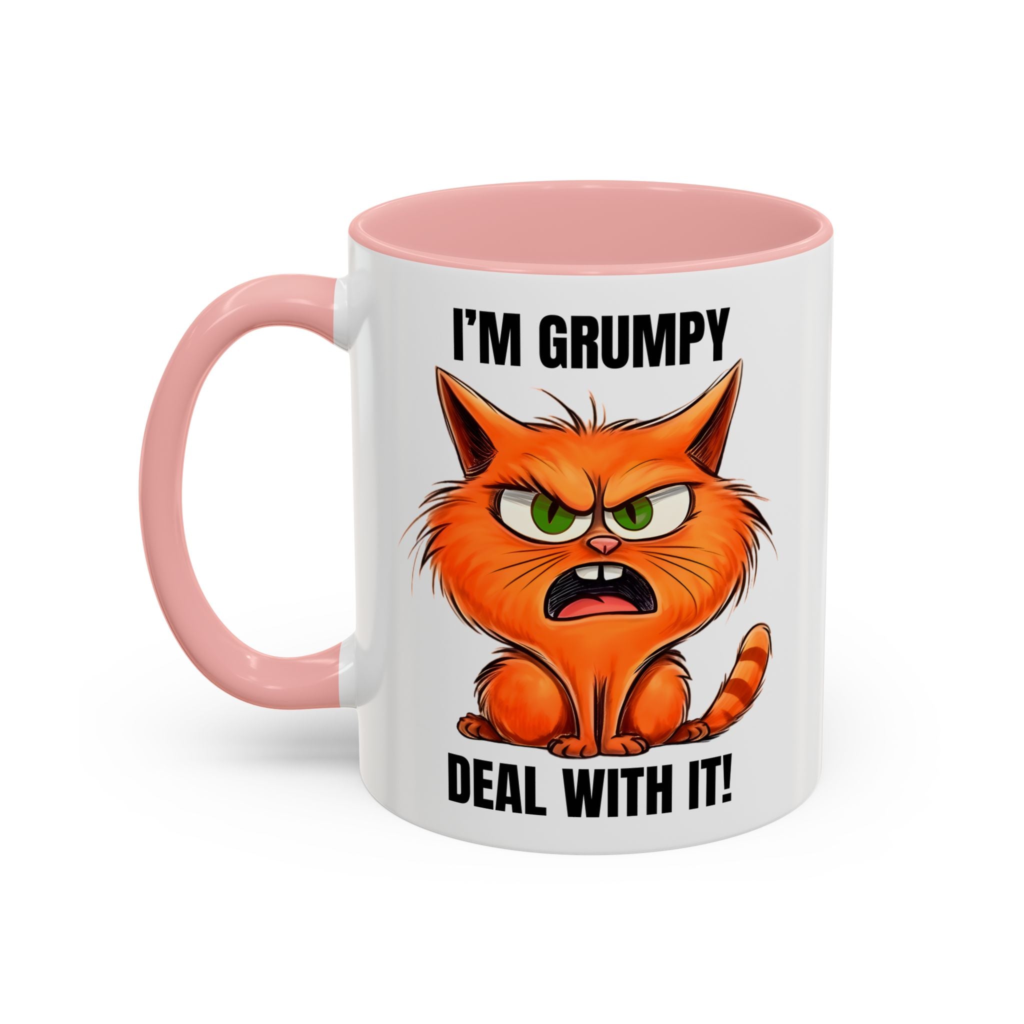 I'm Grumpy Cat Accent Coffee Mug – Funny Cat Gift, 'Deal With It' 11/15oz