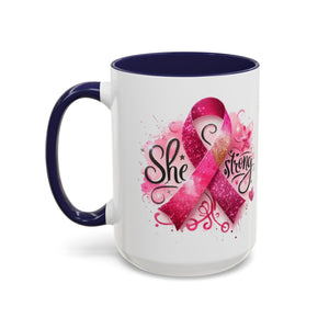 Empowering Pink Ribbon Coffee Mug - Gift for Survivors, Breast Cancer Awareness, Motivational Mug, Inspirational Drinkware, Self-Care Gift