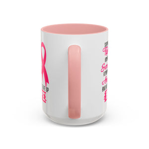 Inspirational Pink Ribbon Coffee Mug: Support Fighters, Admire Survivors, Celebrate Hope, Gift for Cancer Awareness, Motivational Mug