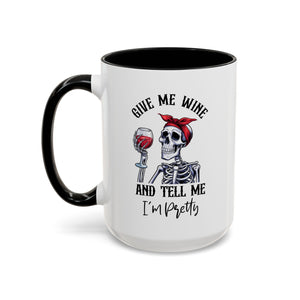 Skeleton Wine Coffee Mug, Funny Gift for Wine Lovers, Halloween Decor, Office Coffee Cup, Unique Skeleton Mug