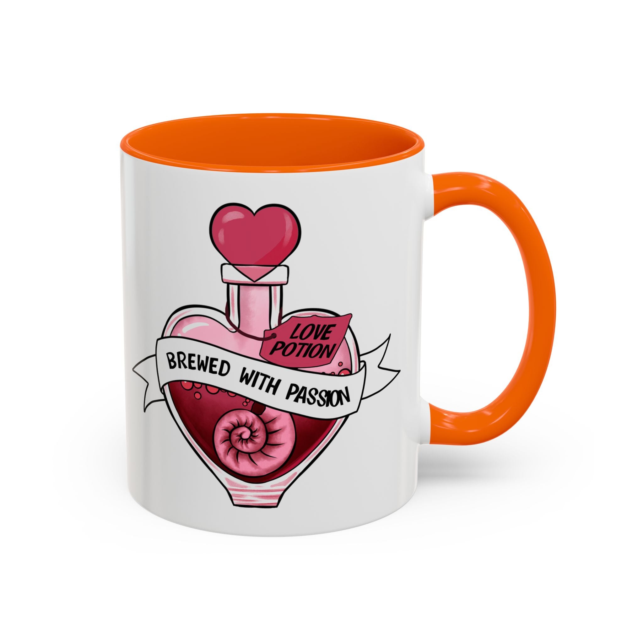Coffee Mug - 'Brewed With Passion' Love Potion Accent Mug (11/15oz) anti valentine