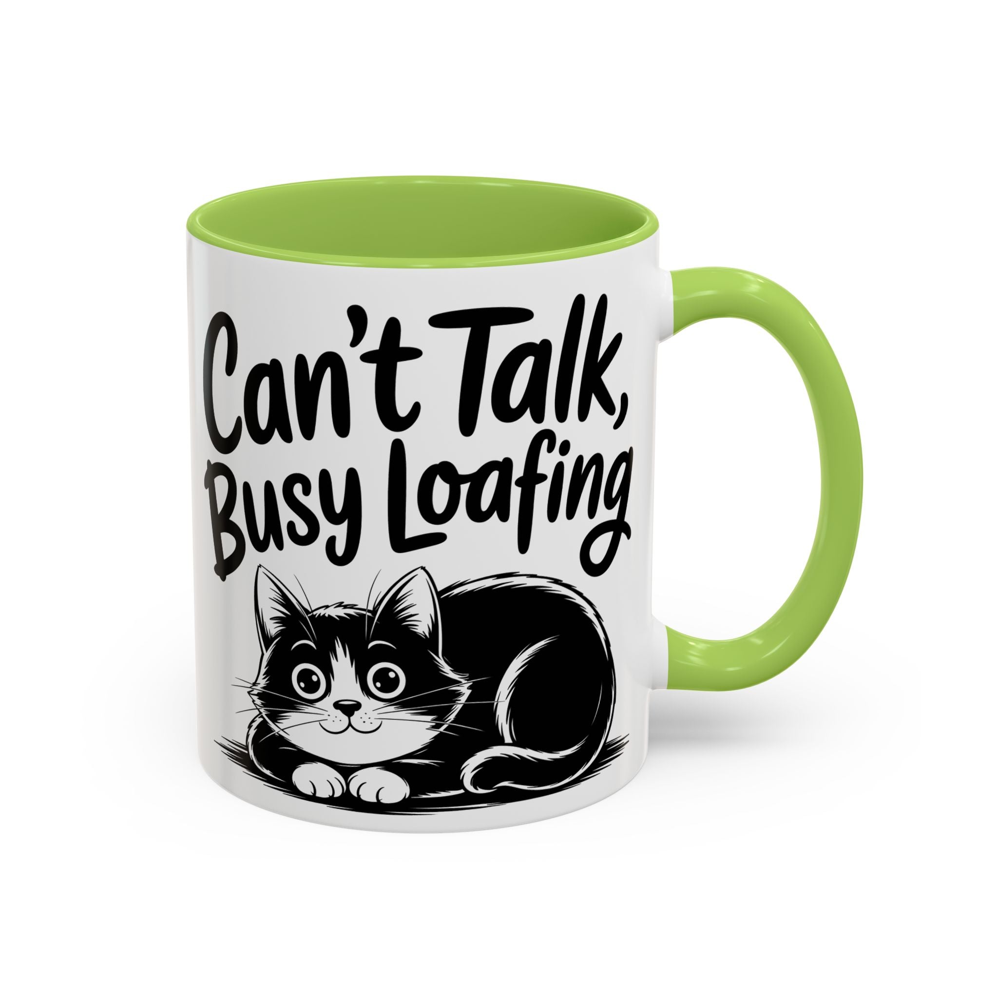 Can't Talk, Busy Loafing Cat Coffee Mug — Cute Cat Lover Gift (11/15oz)