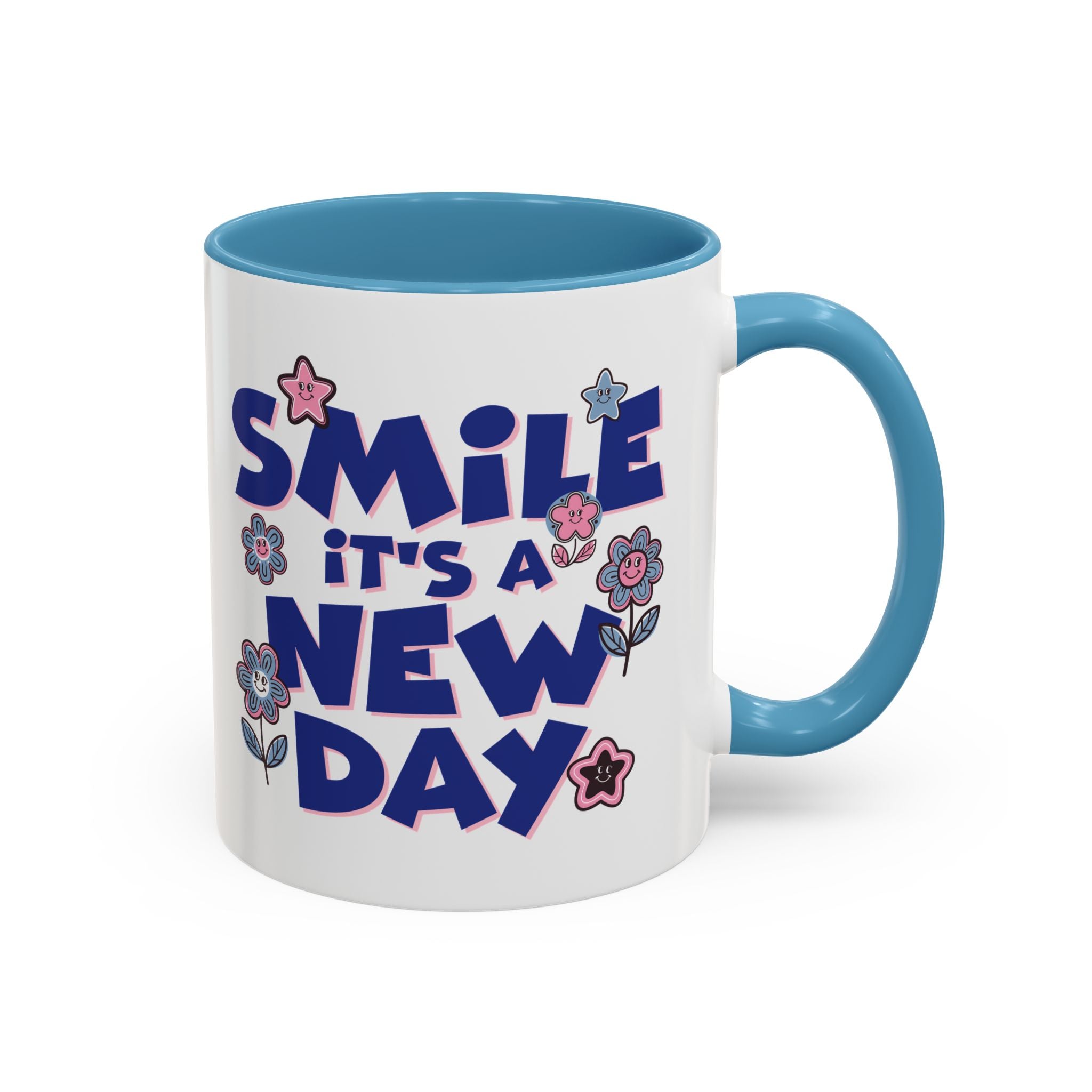 Inspirational Flower Design Coffee Mug - "Smile It's a New Day" - Perfect Gift for Coffee Lovers