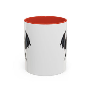 Gothic vampire girl with bat wings horror art Accent Coffee Mug (11, 15oz) vamp18