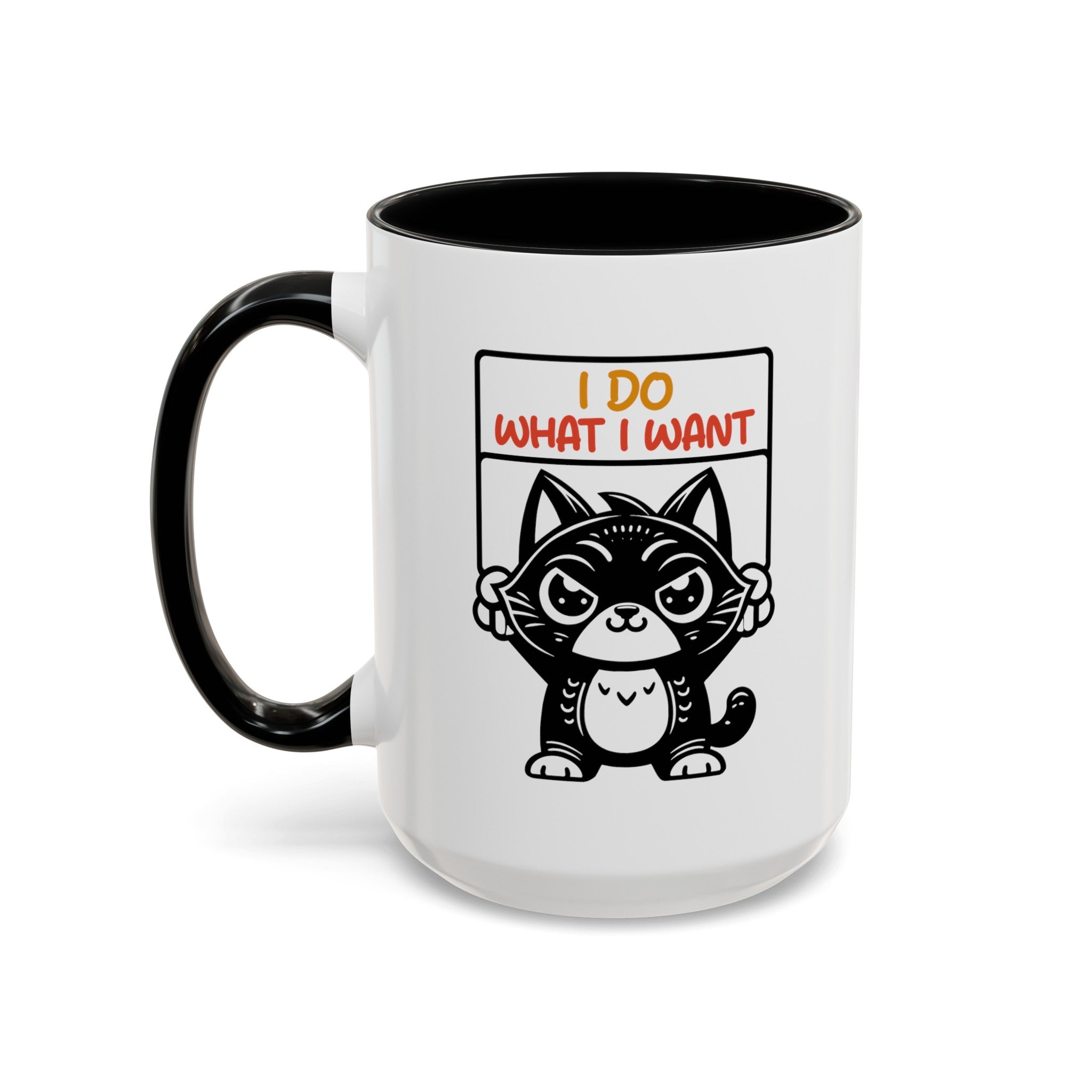 I do what I want funny cat Accent Coffee Mug (11, 15oz)