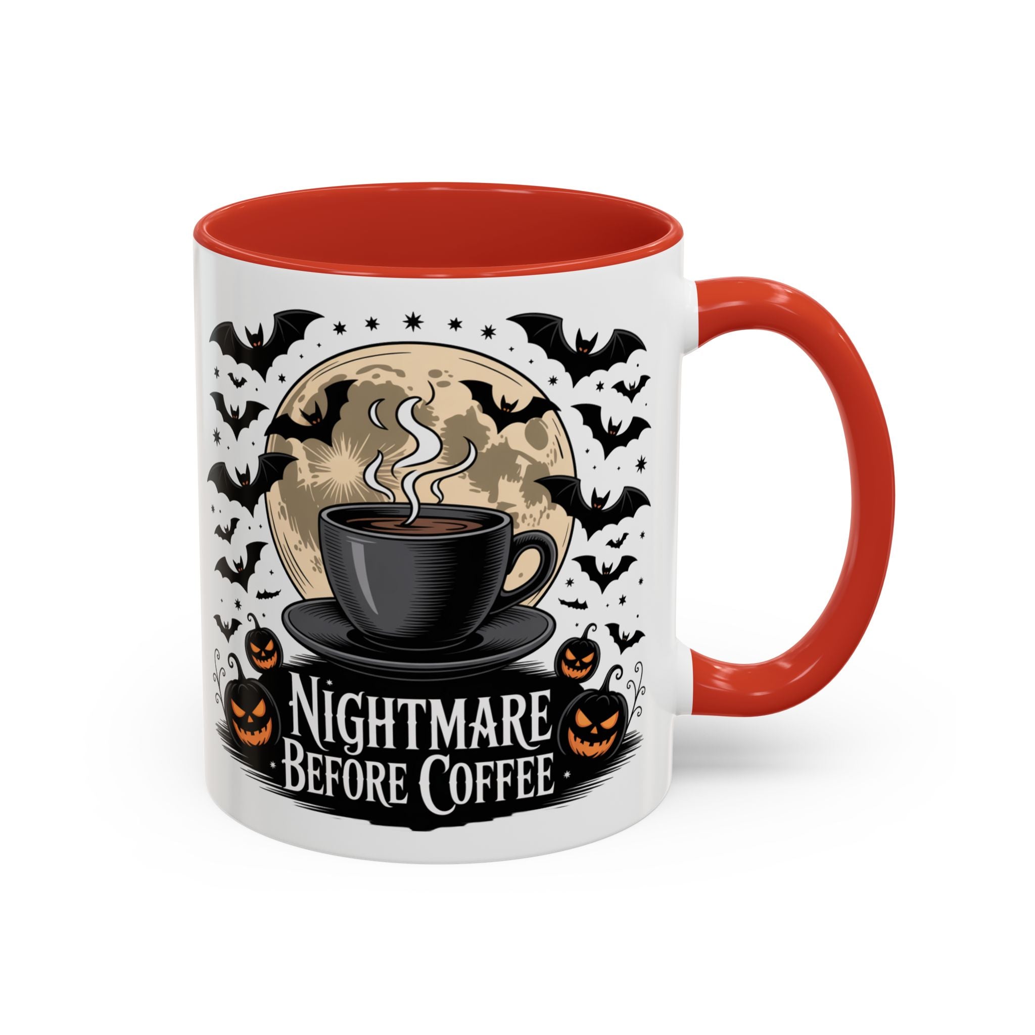 Halloween-Themed Coffee Mug: Nightmare Before Coffee funny art