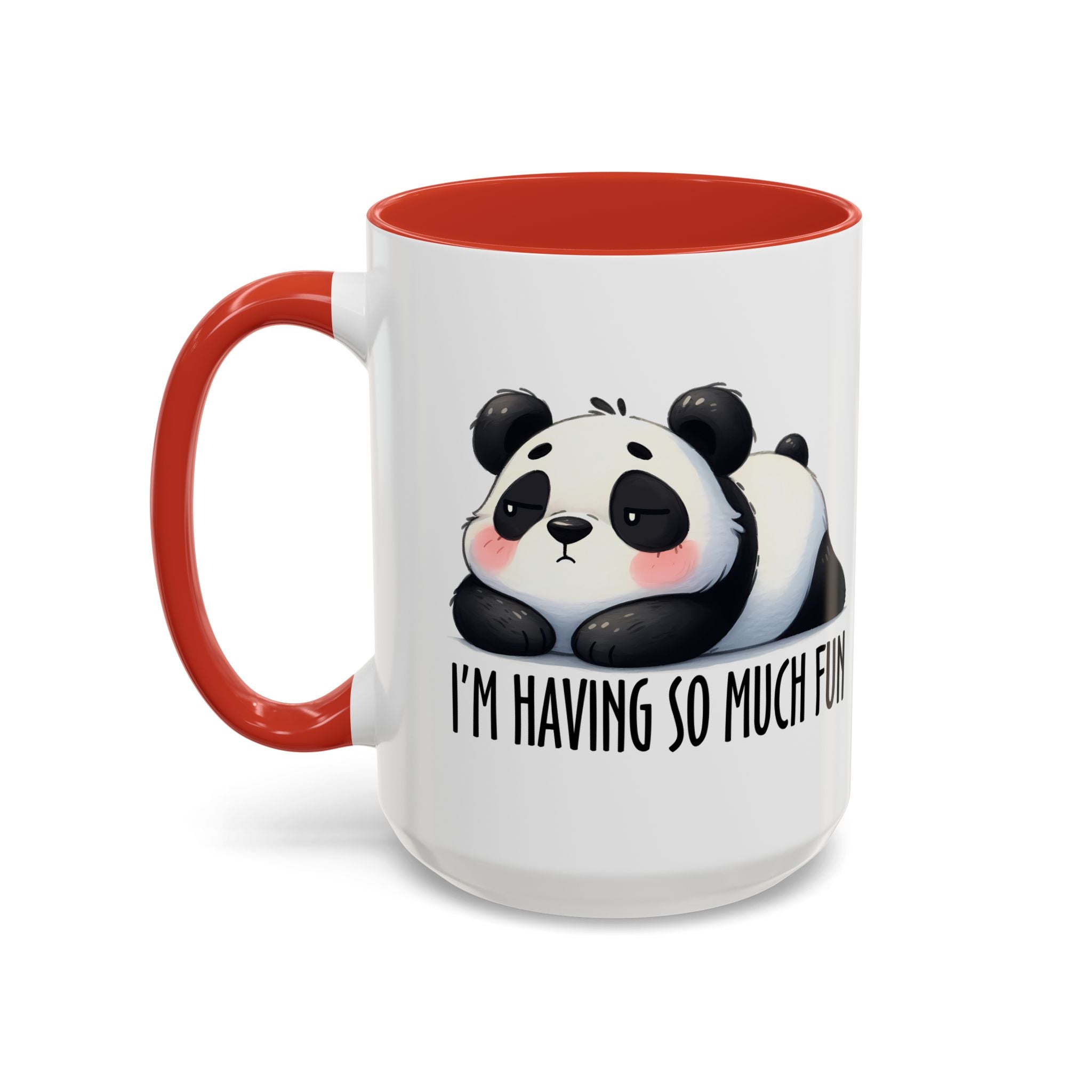 Cute Panda Coffee Mug – “I’m Having So Much Fun” Accent Mug (11/15 oz)
