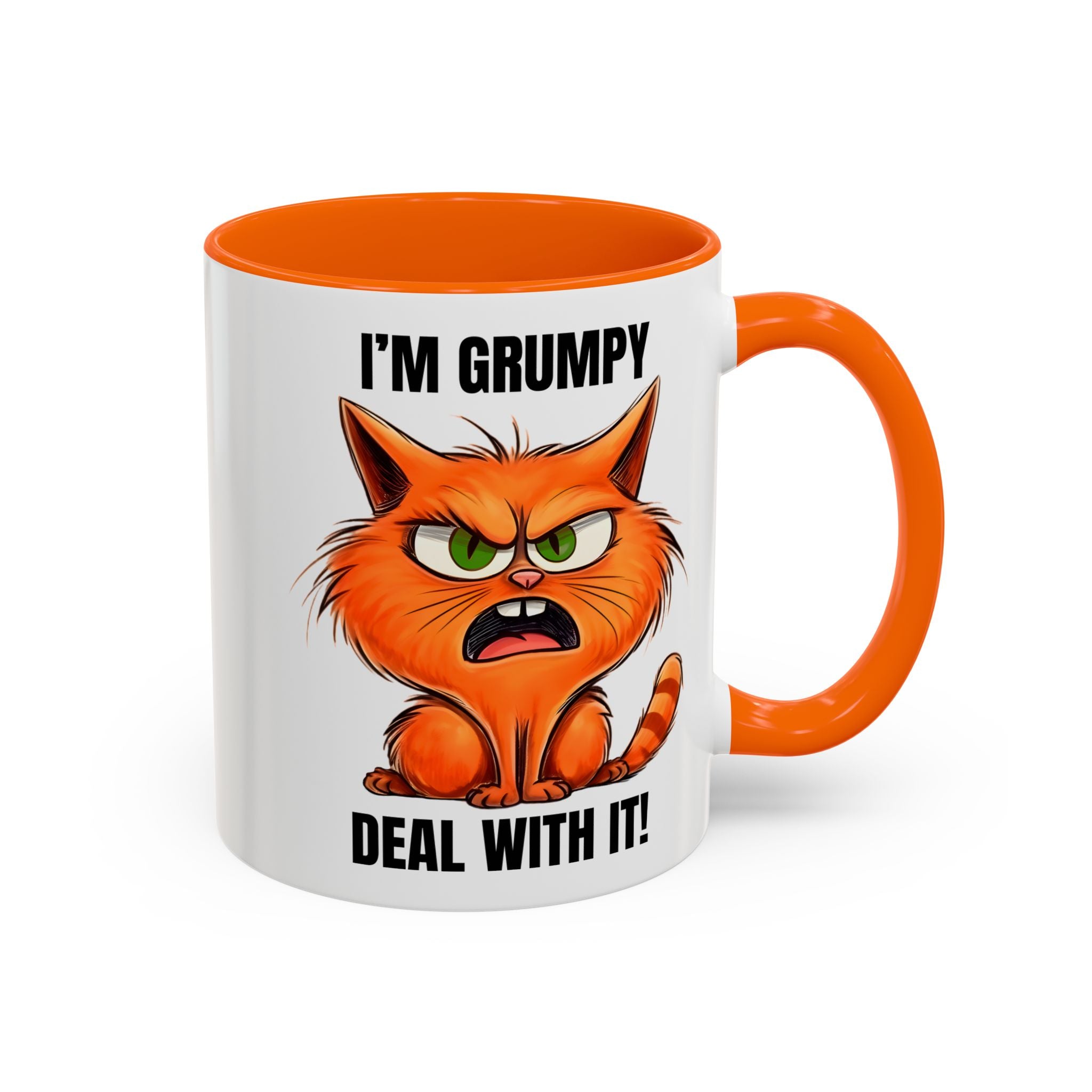 I'm Grumpy Cat Accent Coffee Mug – Funny Cat Gift, 'Deal With It' 11/15oz