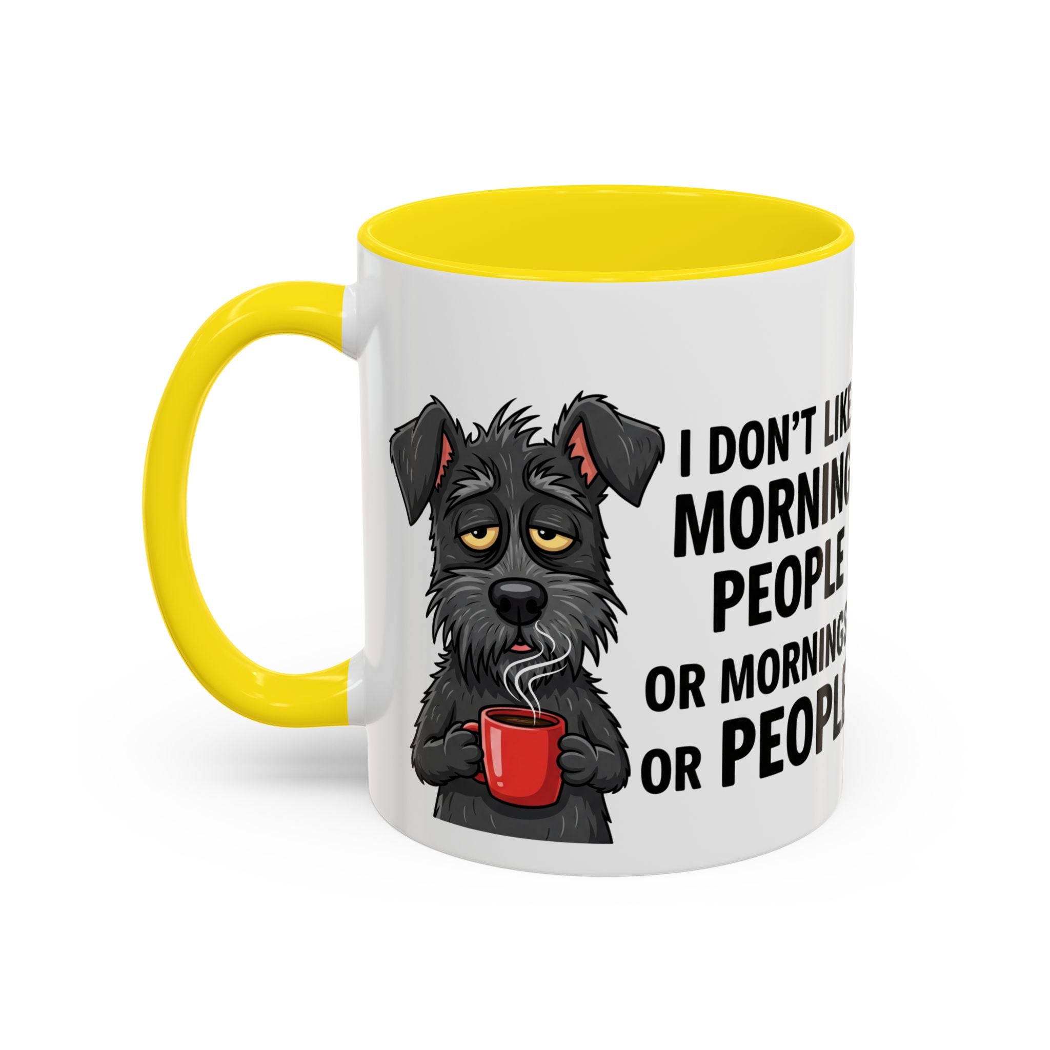 Funny Dog Coffee Mug - "I Don't Like Morning People"