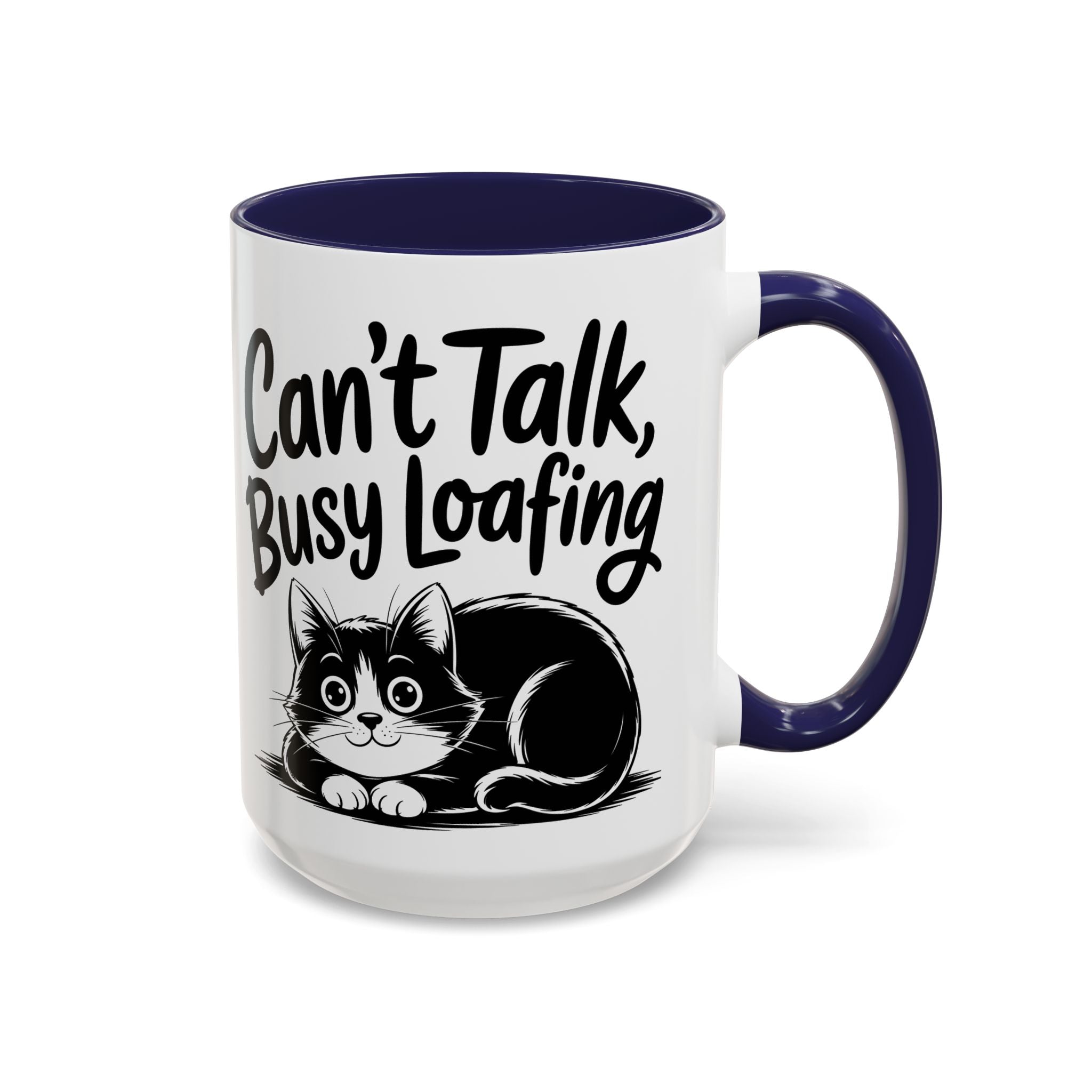 Can't Talk, Busy Loafing Cat Coffee Mug — Cute Cat Lover Gift (11/15oz)