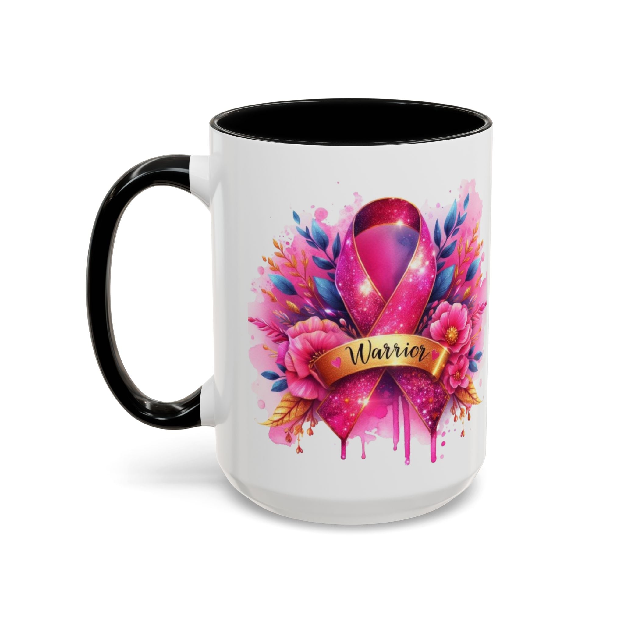 Inspirational Warrior Coffee Mug - Floral Design, Encouragement Gift, Cancer Awareness, Motivational Cup, Supportive Drinkware