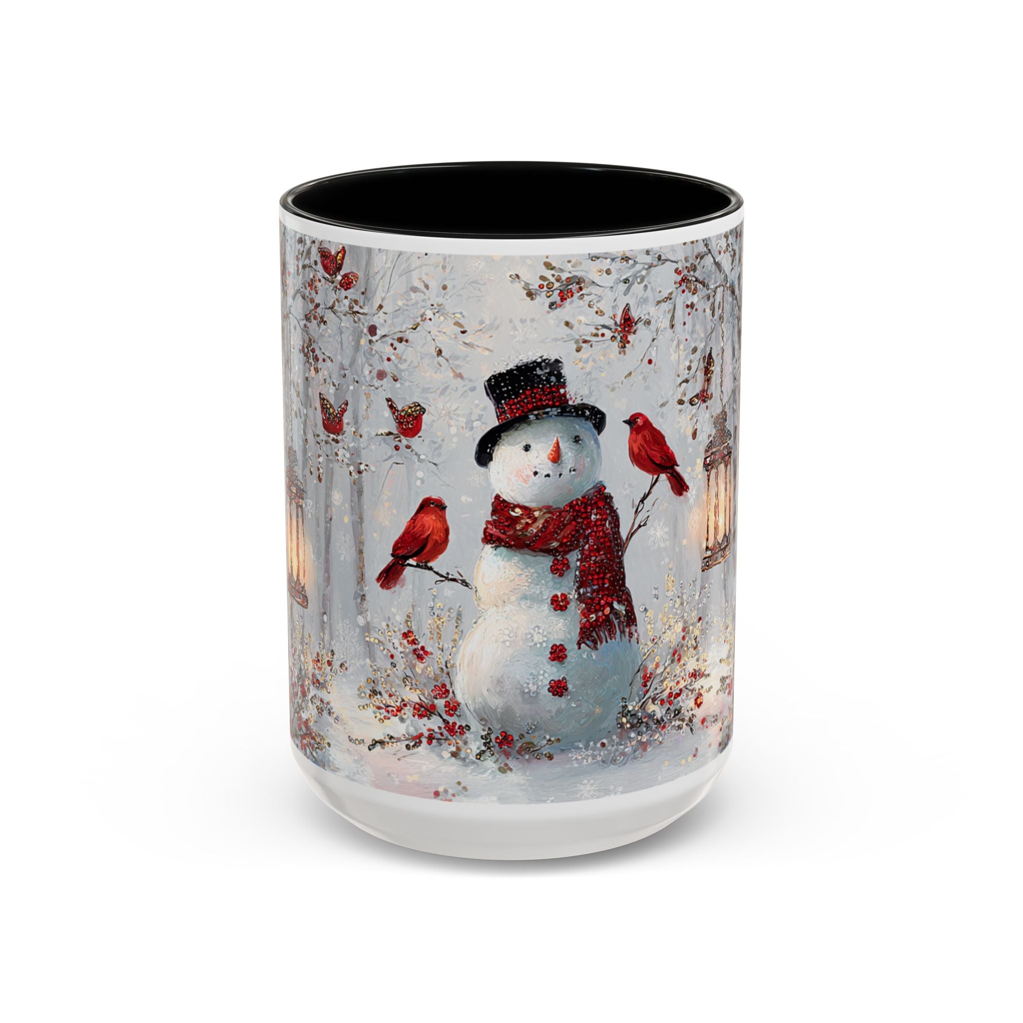 Winter Wonderland Coffee Mug - Snowman & Cardinals Design (11/15oz)