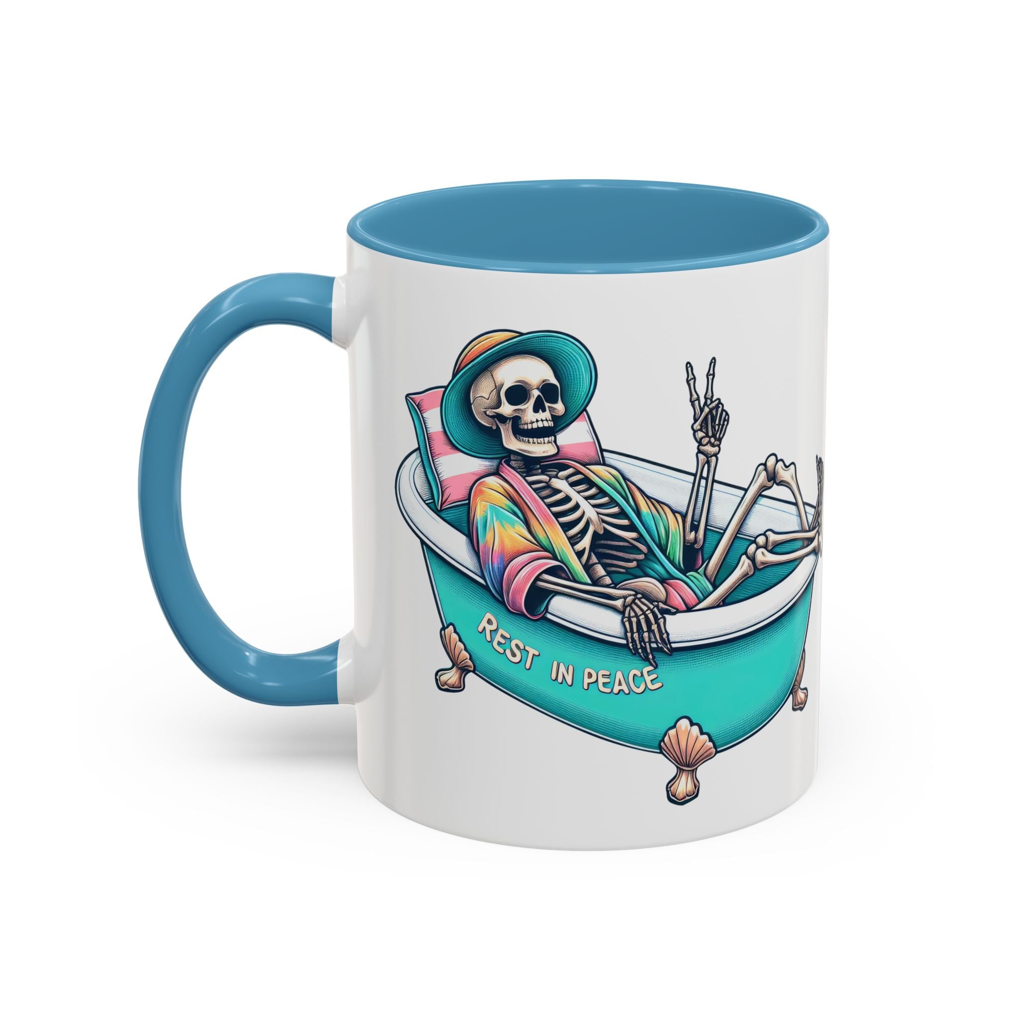 Rest in Peace Skeleton Coffee Mug - Fun Halloween Gift, Unique Home Decor, Hilarious Office Cup, Quirky Birthday Present, Spooky