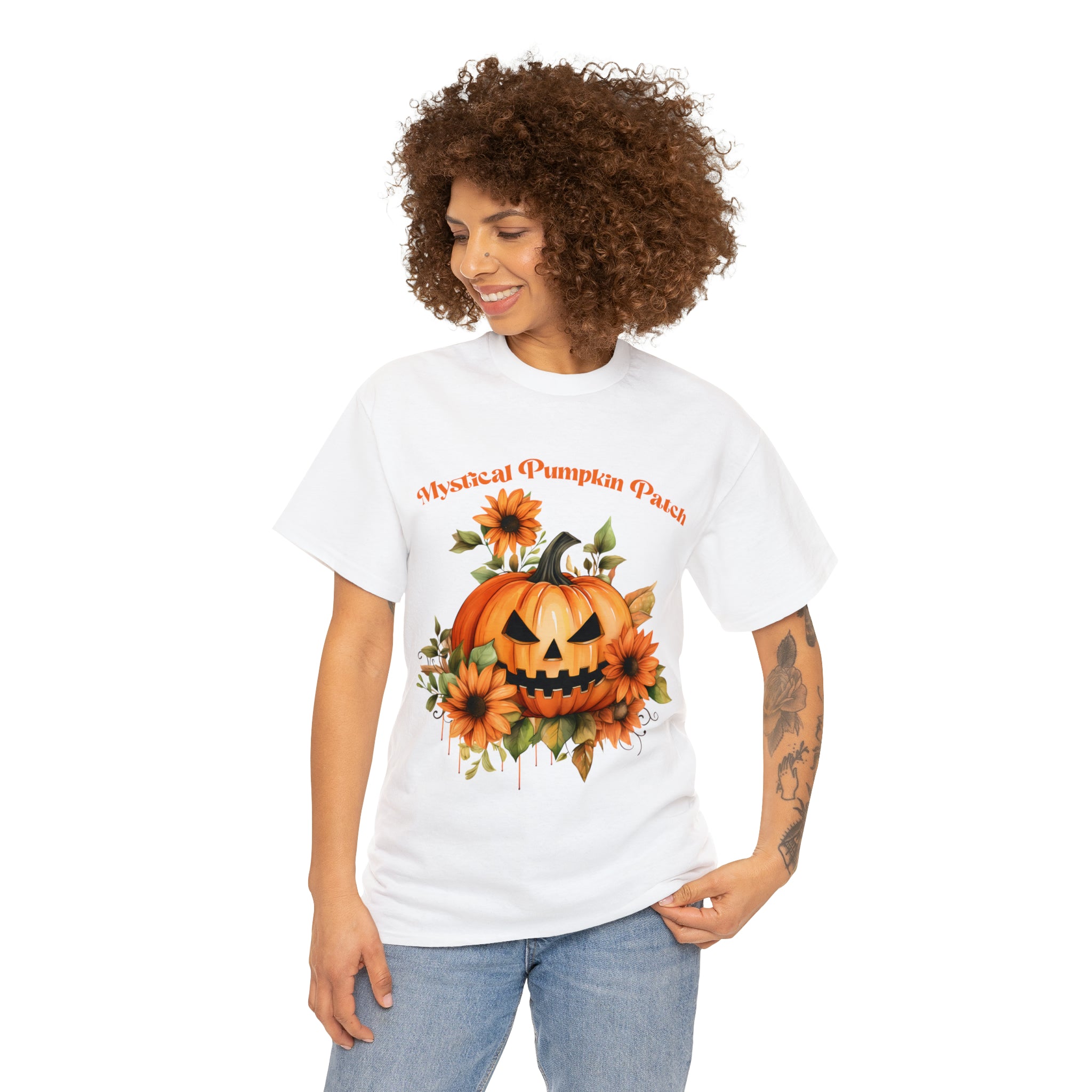 Halloween unisex t shirt mystical pumkin patch fall fun stocking stuffer Unisex Heavy Cotton Tee