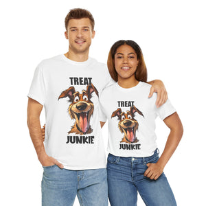Dog Lovers Treat Junkie Tee, Unisex Dog T-Shirt, Pet Owner Gift, Funny Dog Shirt, Animal Lover Apparel, Dog Enthusiast Gift