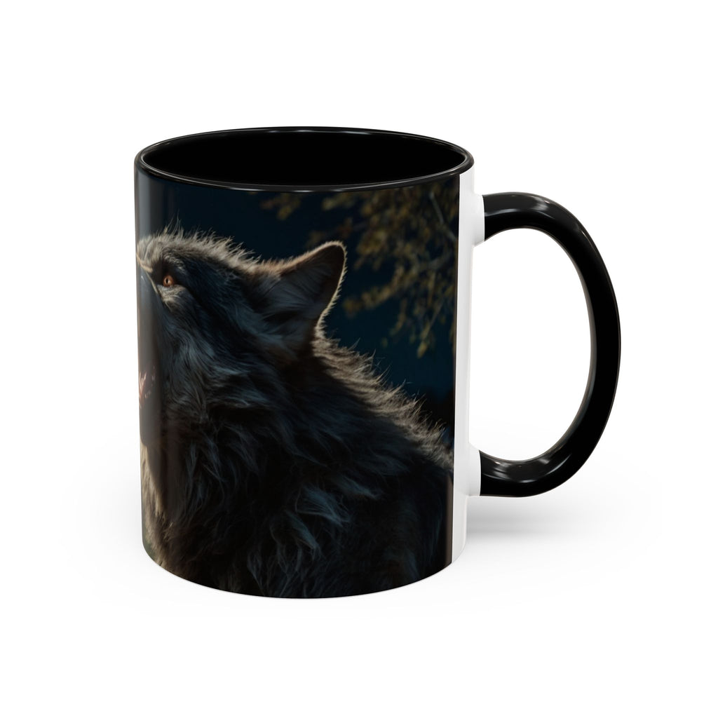 werewolf Howling Wolf Accent Coffee Mug – Gothic Cemetery Night Design (11/15oz) fantasy horror