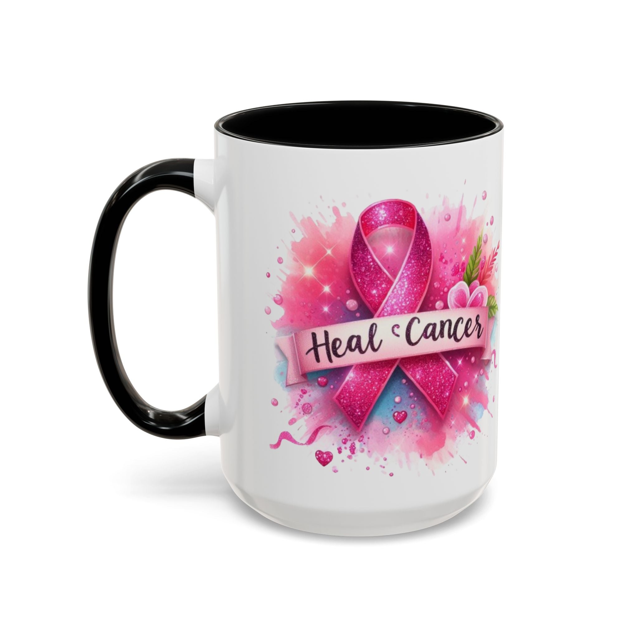 Pink Ribbon Healing Coffee Mug | Support Cancer Awareness | Inspirational Gift | Breast Cancer Support | 11oz & 15oz Options