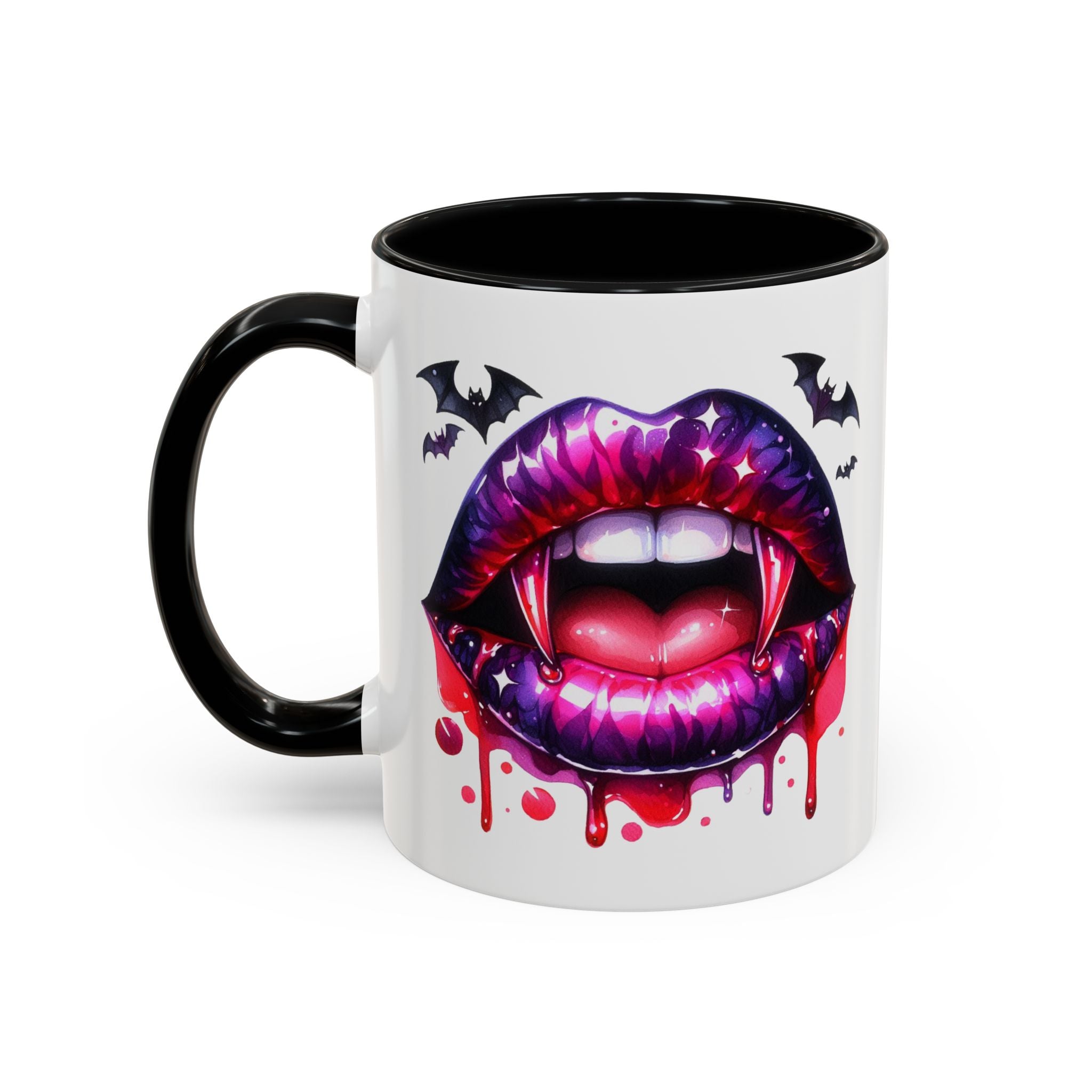 Gothic Vampire Coffee Mug, Halloween Mug, Dark Aesthetic, bats, Spooky Home Decor, Unique Coffee Cup