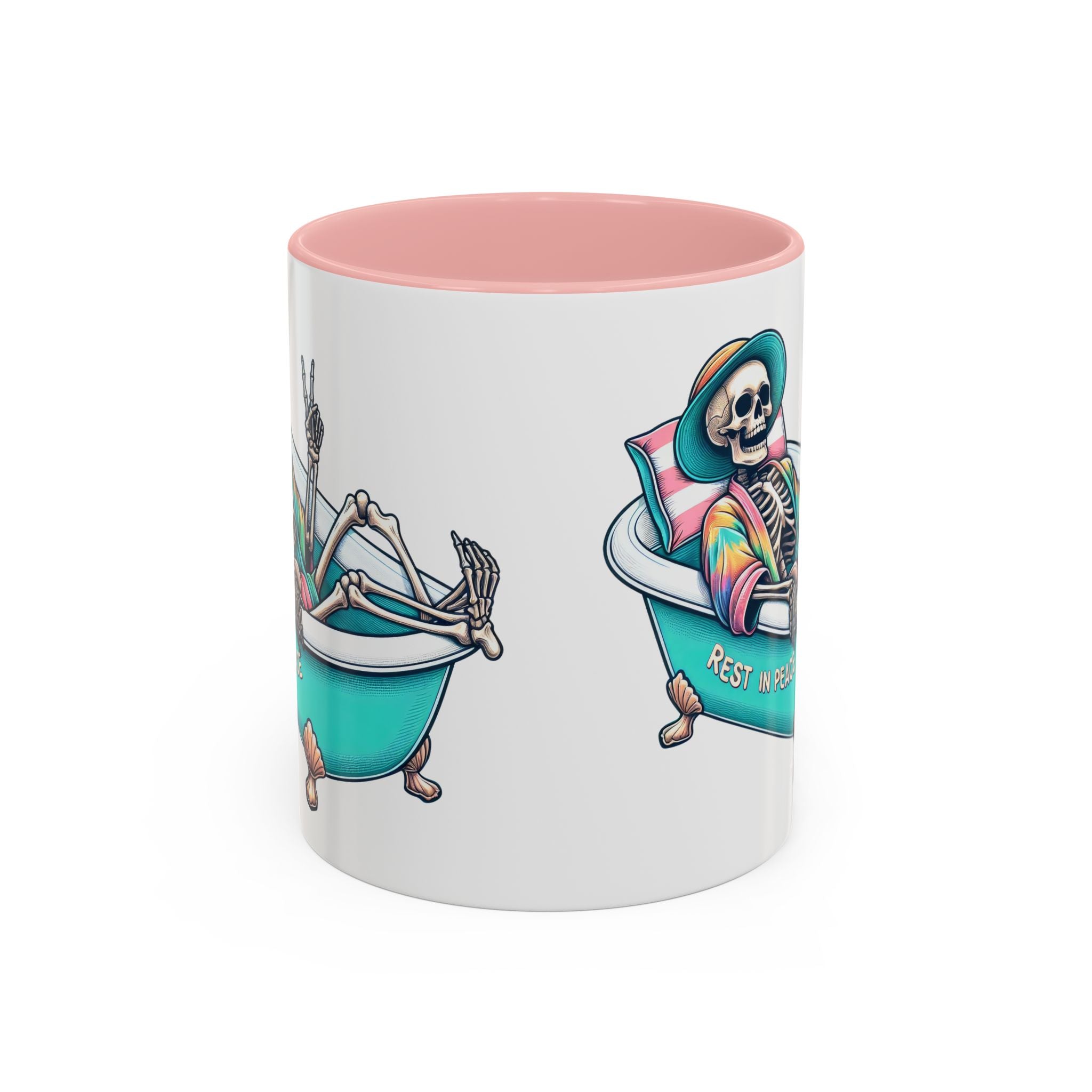 Rest in Peace Skeleton Coffee Mug - Fun Halloween Gift, Unique Home Decor, Hilarious Office Cup, Quirky Birthday Present, Spooky