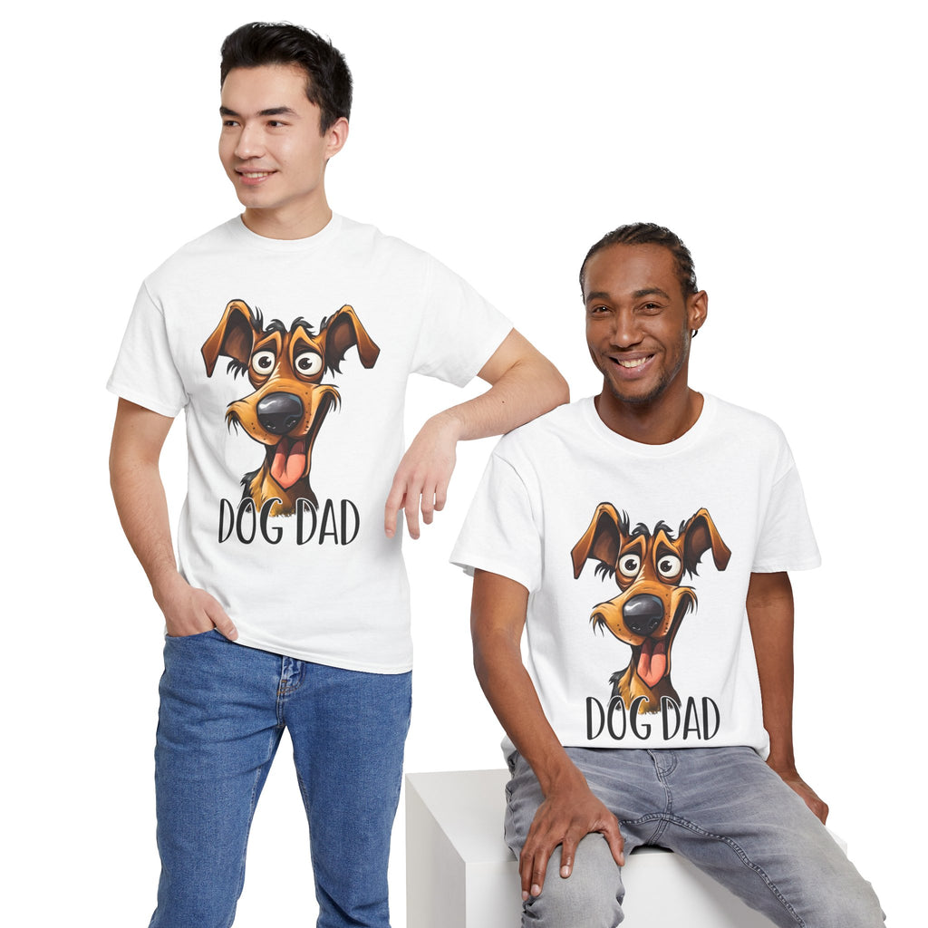 Dog Dad Unisex Heavy Cotton Tee, Pet Lover Gift, Fun Shirt for Father’s Day, Dog Owner Humor Tee, Great for Birthdays, Casual Wear