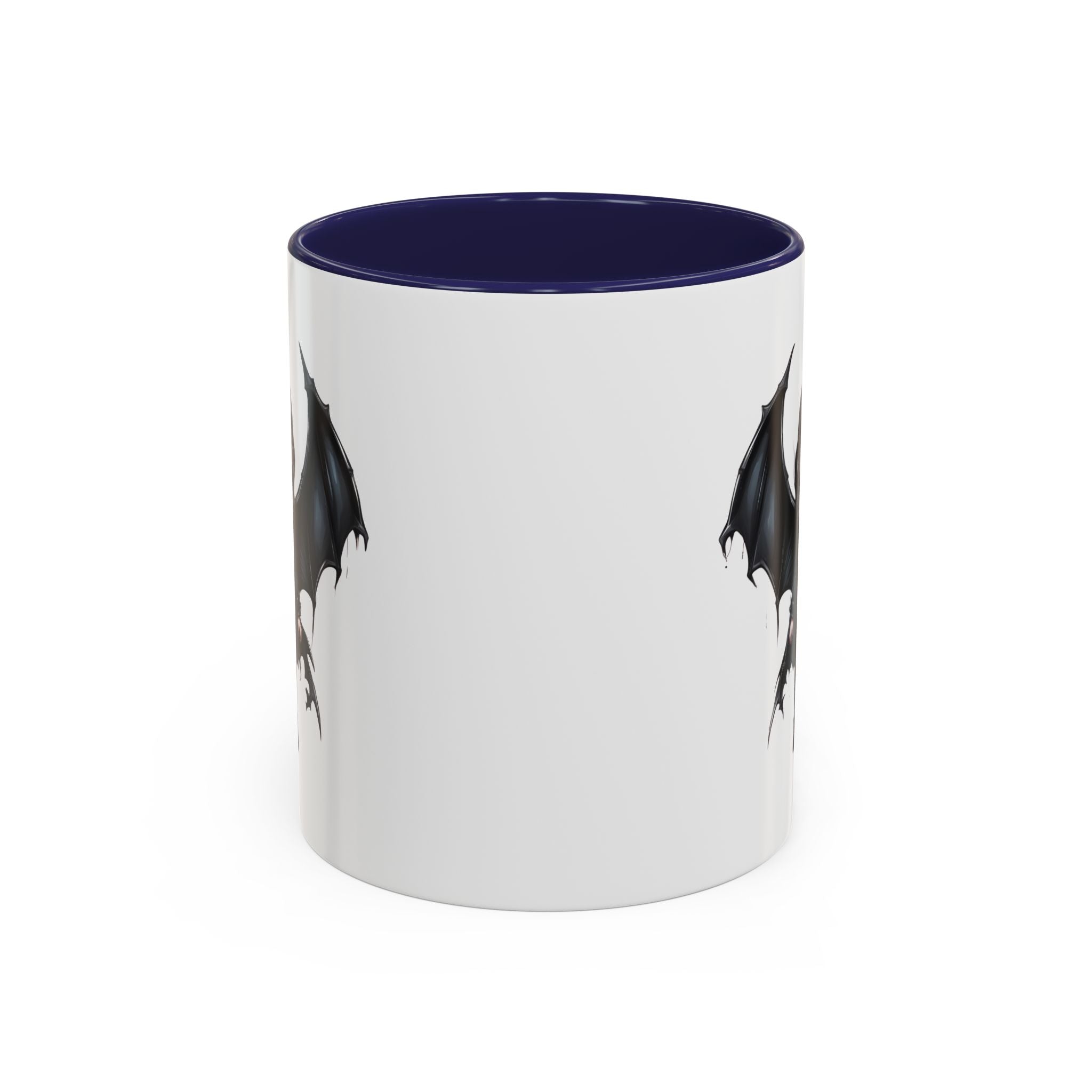 Gothic vampire girl with bat wings horror art Accent Coffee Mug (11, 15oz) vamp18