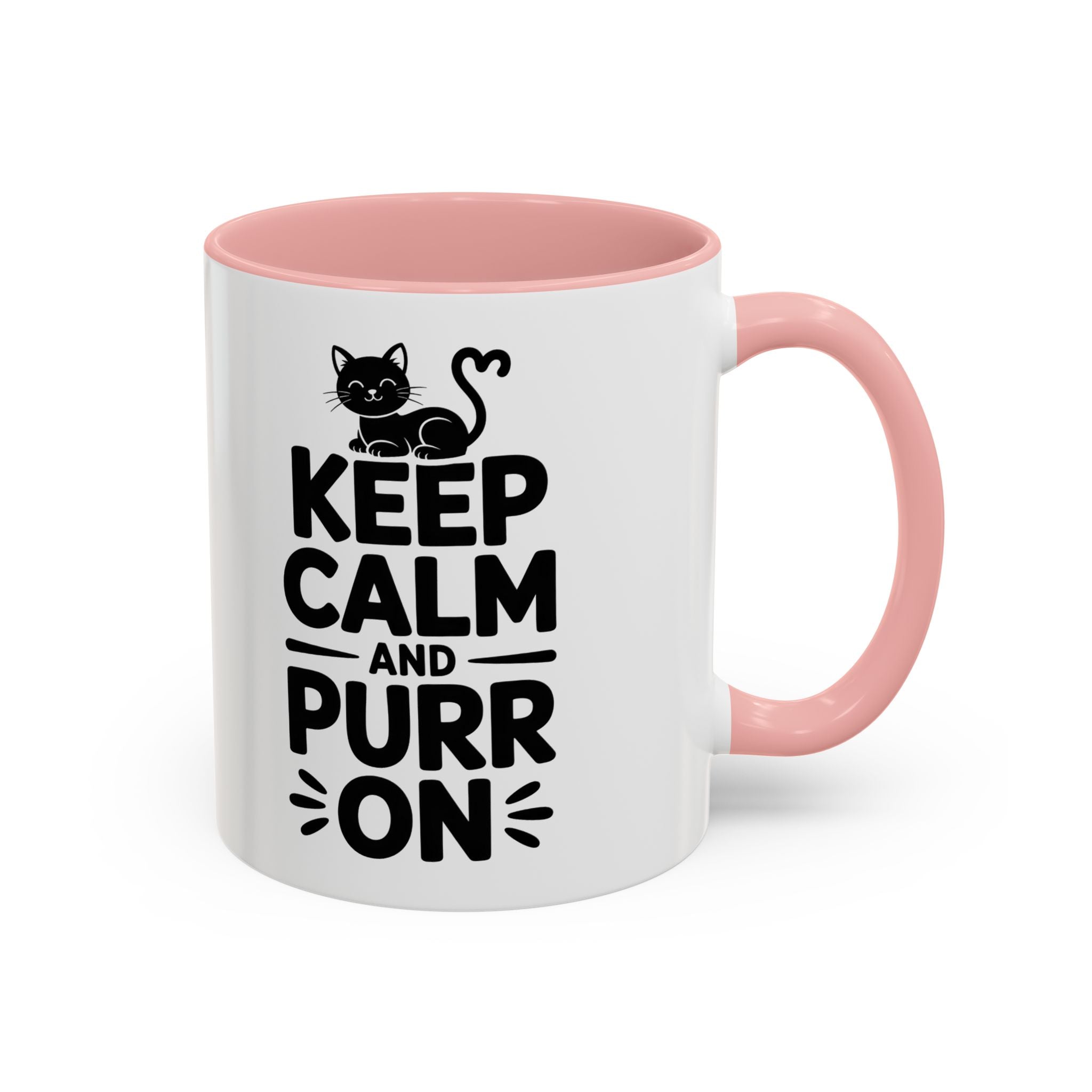 cat Keep Calm and Purr On Coffee Mug animal lover kitten