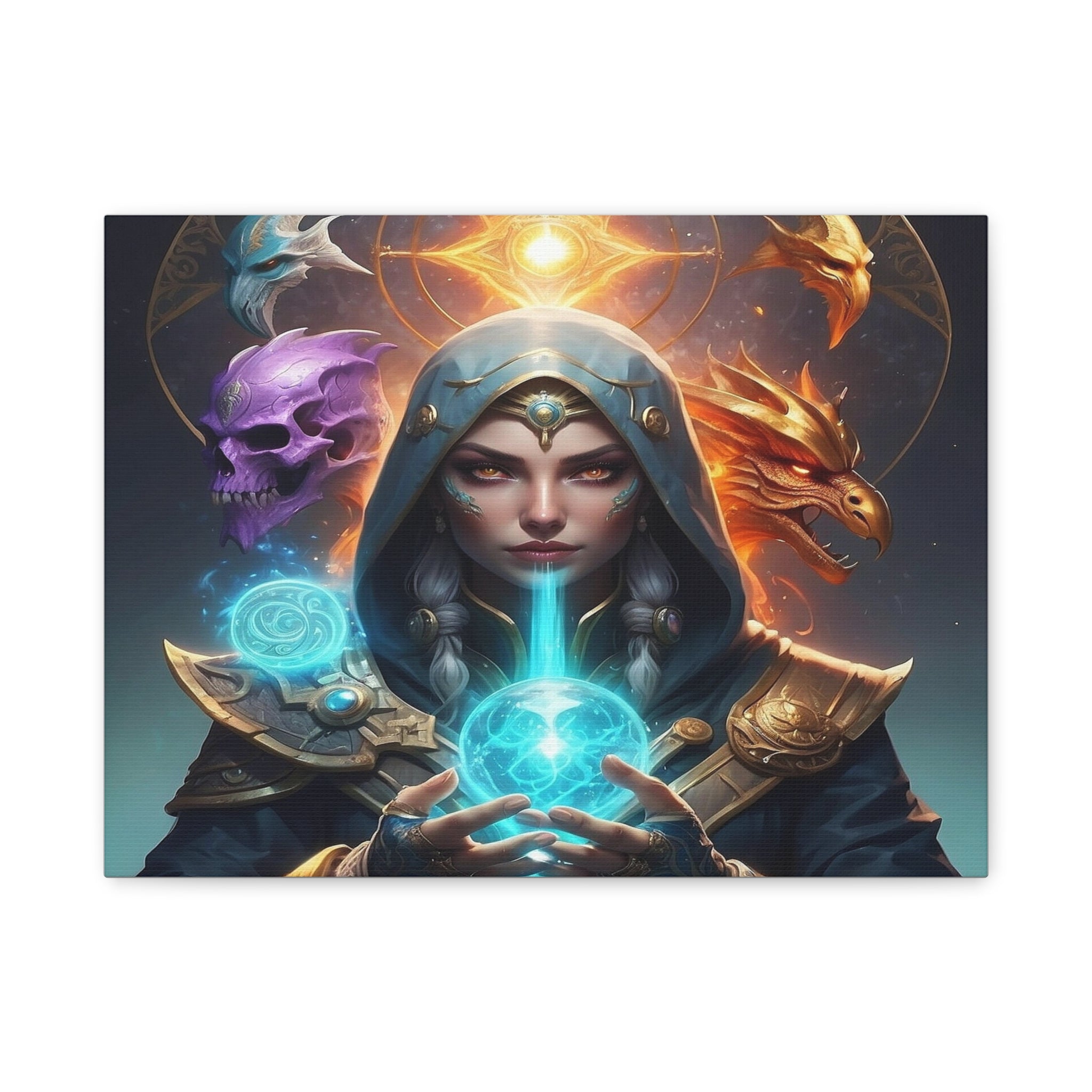 Mystical Sorceress Canvas Artwork - Fantasy Wall Decor