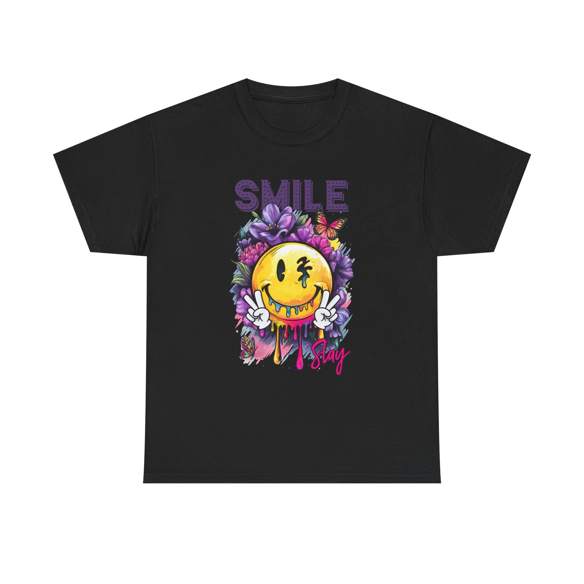 Smile Floral Graphic Tee unisex cotton tee gothic