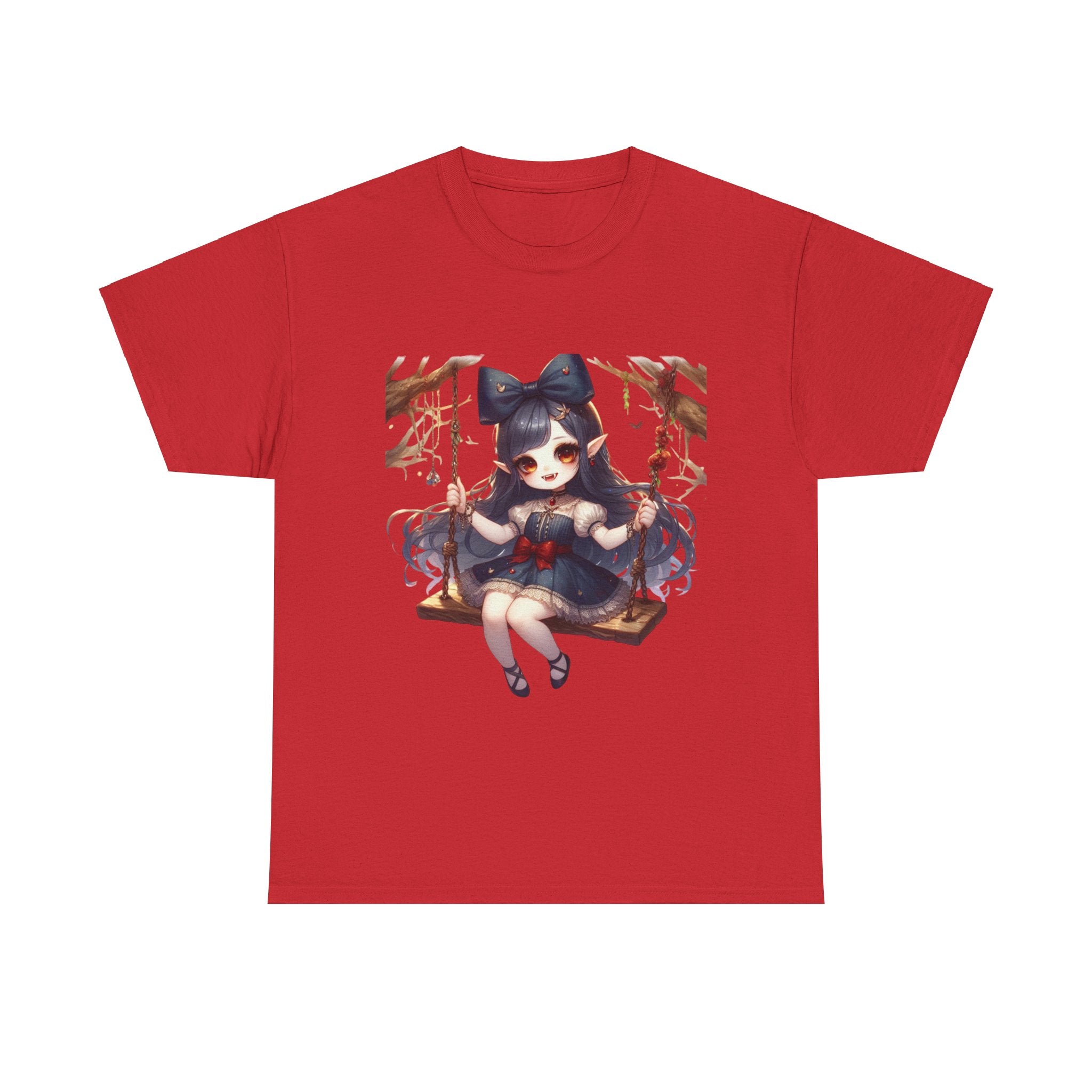 vampire girl on a swing horror Unisex Heavy Cotton Tee men women halloween #23