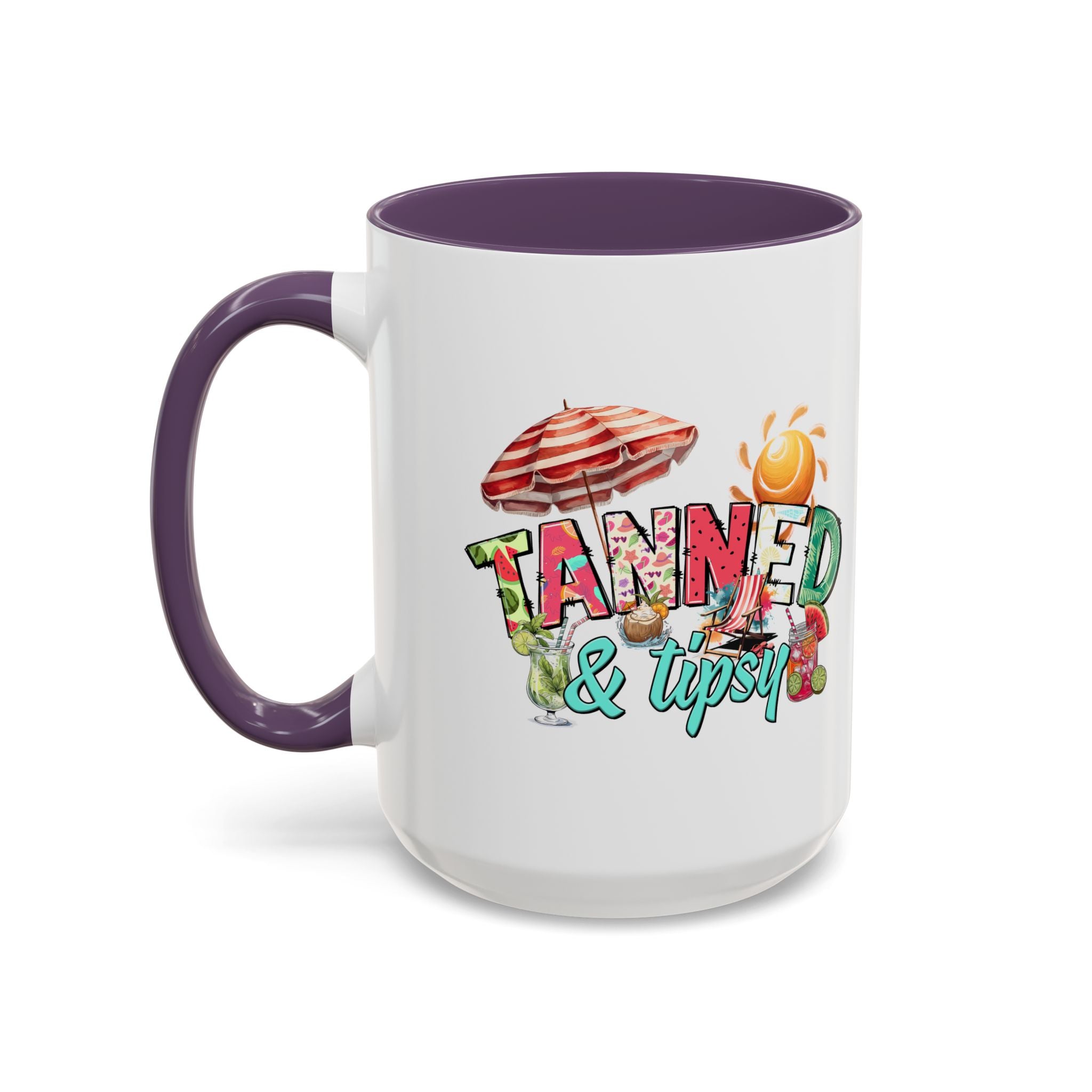 Tanned & Tipsy Accent Coffee Mug - Perfect for Summer Vibes & Beach Lovers party