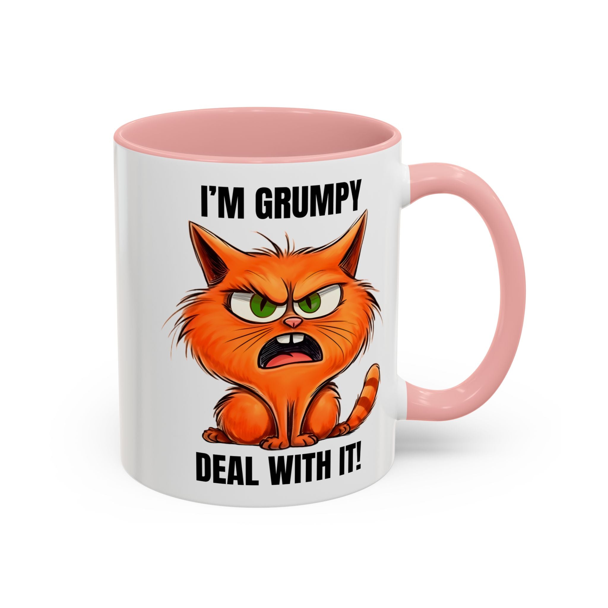 I'm Grumpy Cat Accent Coffee Mug – Funny Cat Gift, 'Deal With It' 11/15oz
