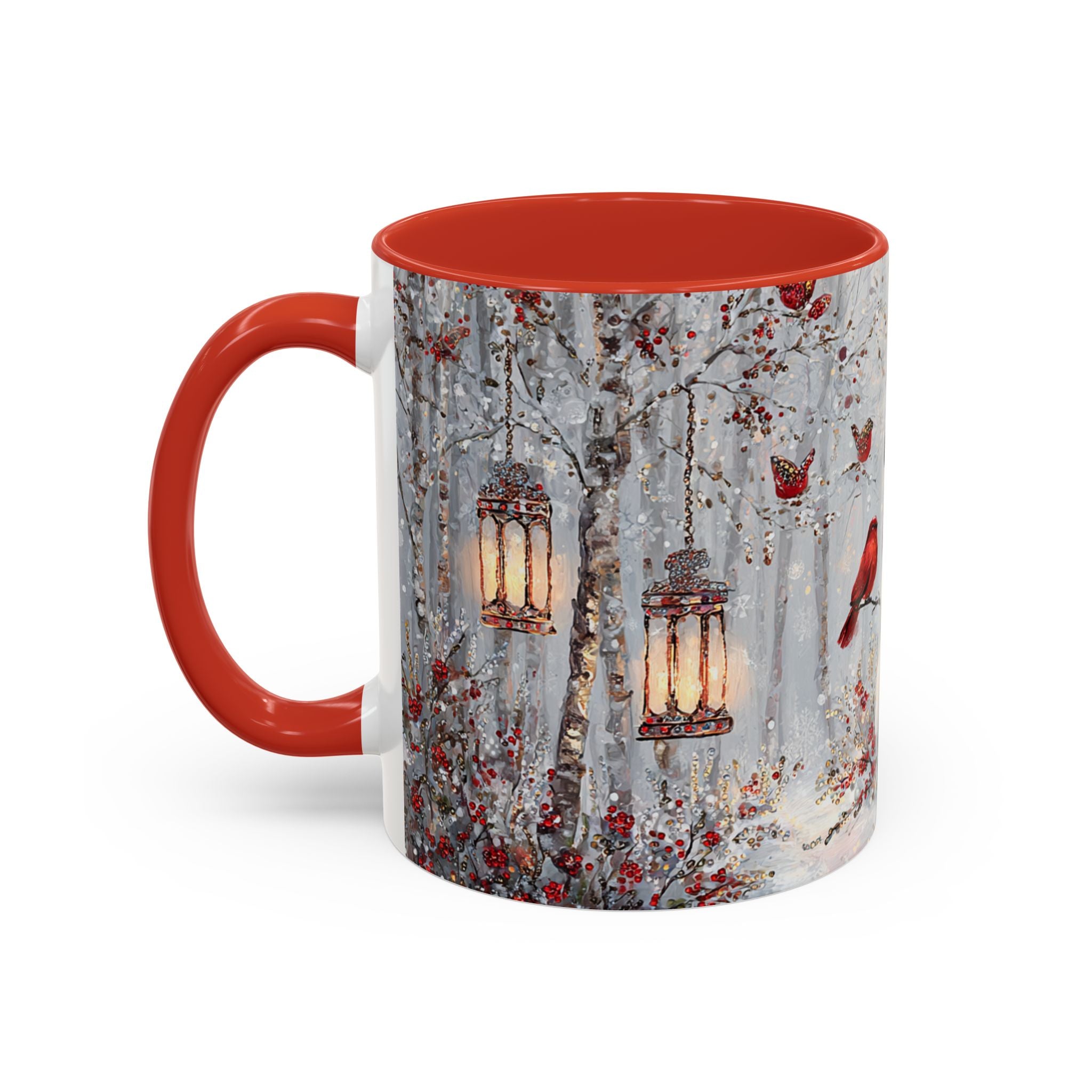Winter Wonderland Coffee Mug - Snowman & Cardinals Design (11/15oz)