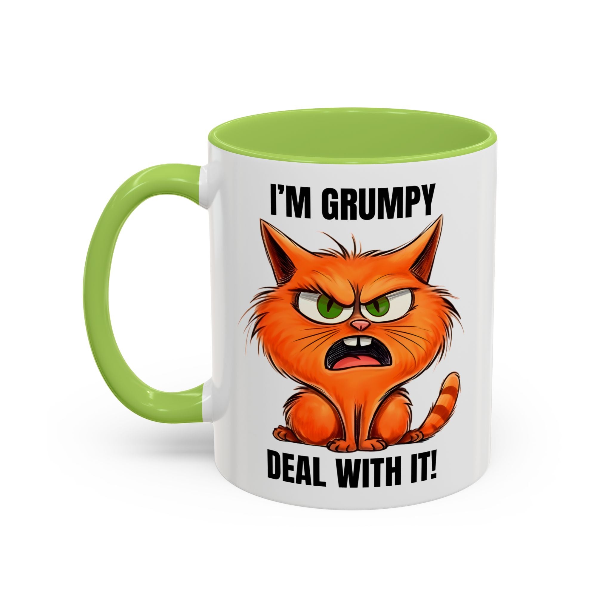 I'm Grumpy Cat Accent Coffee Mug – Funny Cat Gift, 'Deal With It' 11/15oz