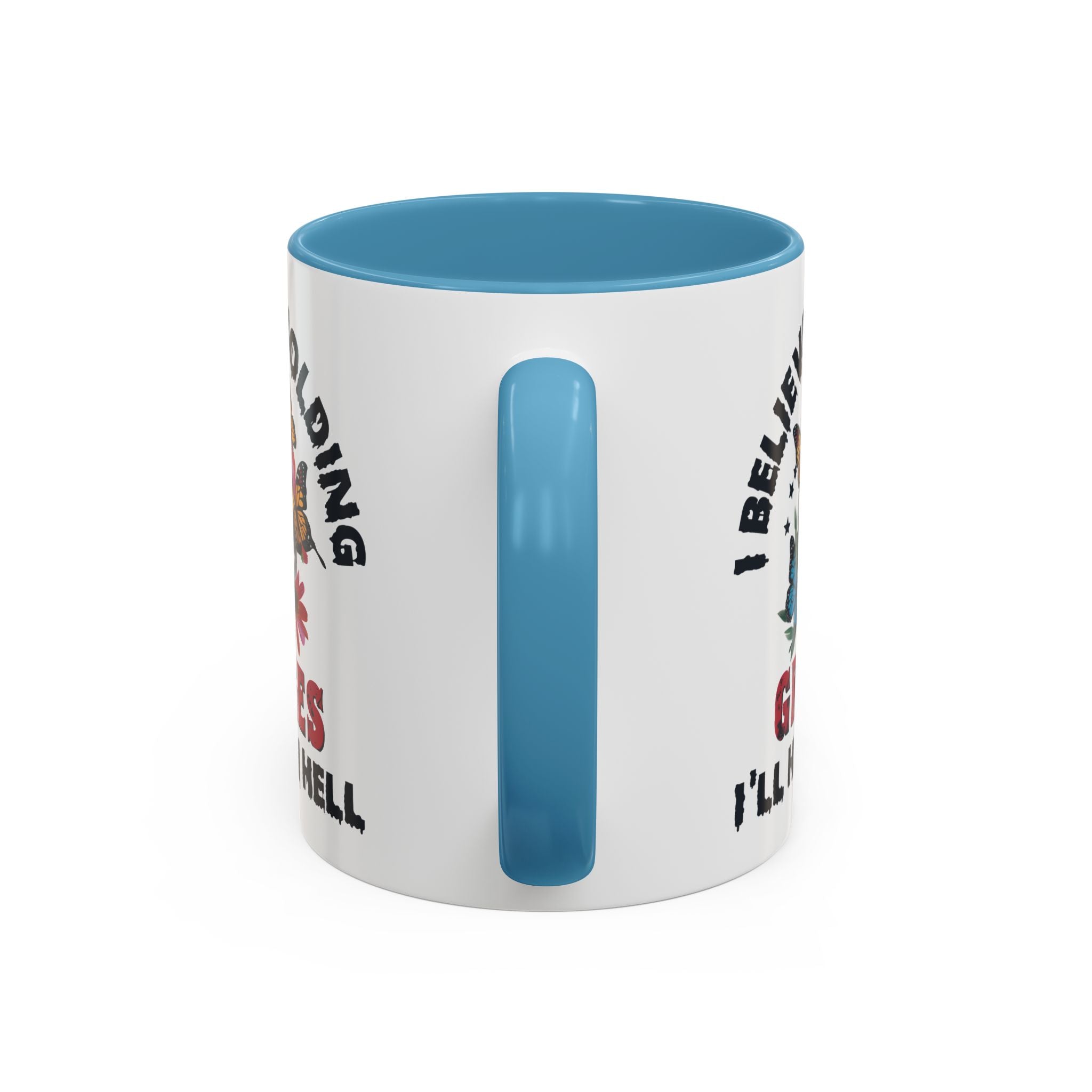 Grudge-Holder Coffee Mug - 11 & 15oz Ceramic with Floral Skull Design gothic horror art