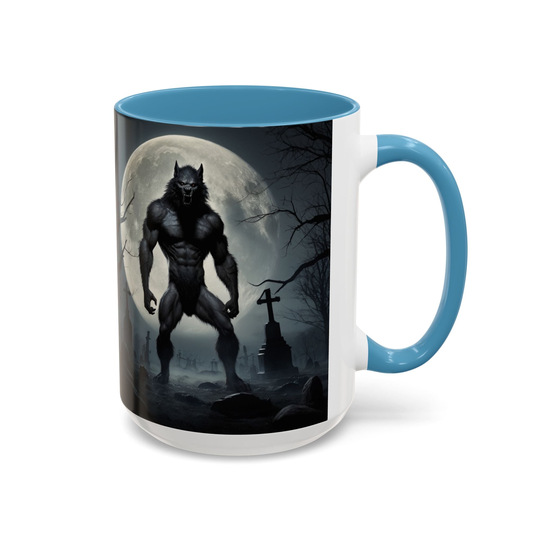 Werewolf Moon Coffee Mug — Gothic Graveyard Accent Mug (11/15oz) fantasy