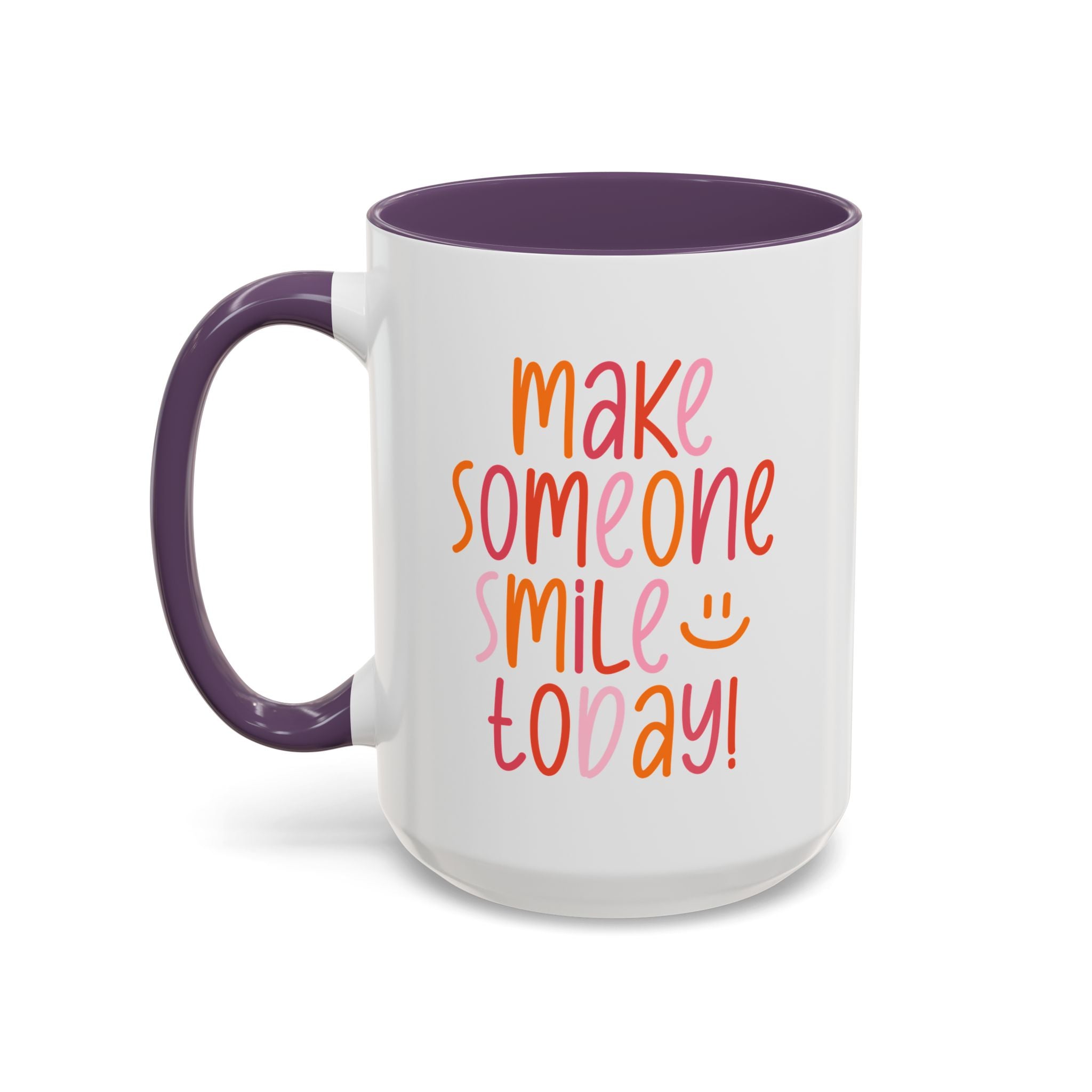Motivational Coffee Mug - Make Someone Smile Today! - Gift for Friend, Inspirational, Cute Coffee Cup, Office Mug, Cheerful Drinkware