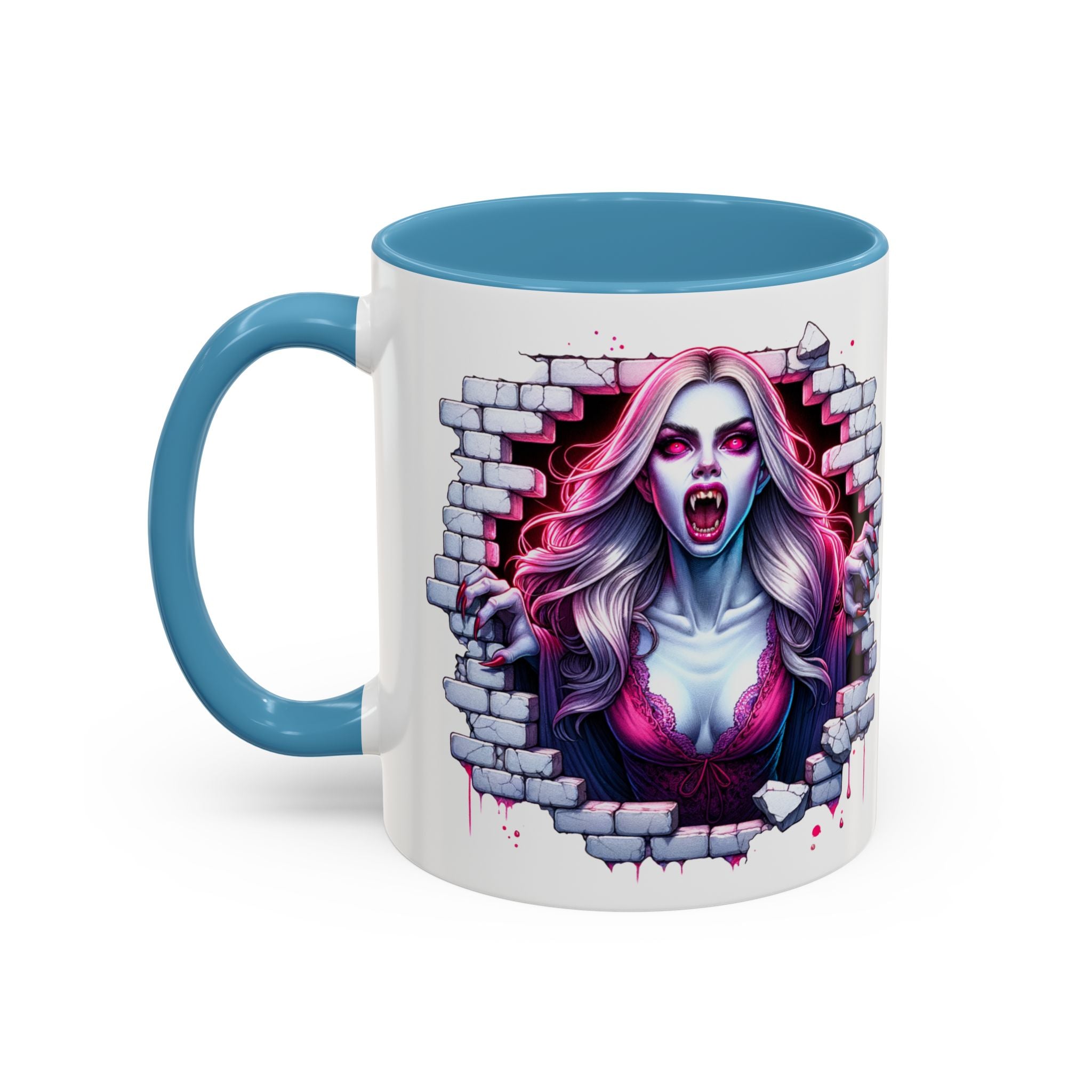 Vampire Wall Art Coffee Mug - Gothic,  Perfect Gift for Halloween, Unique Art Mug, Monster Mug, Fantasy Drinkware